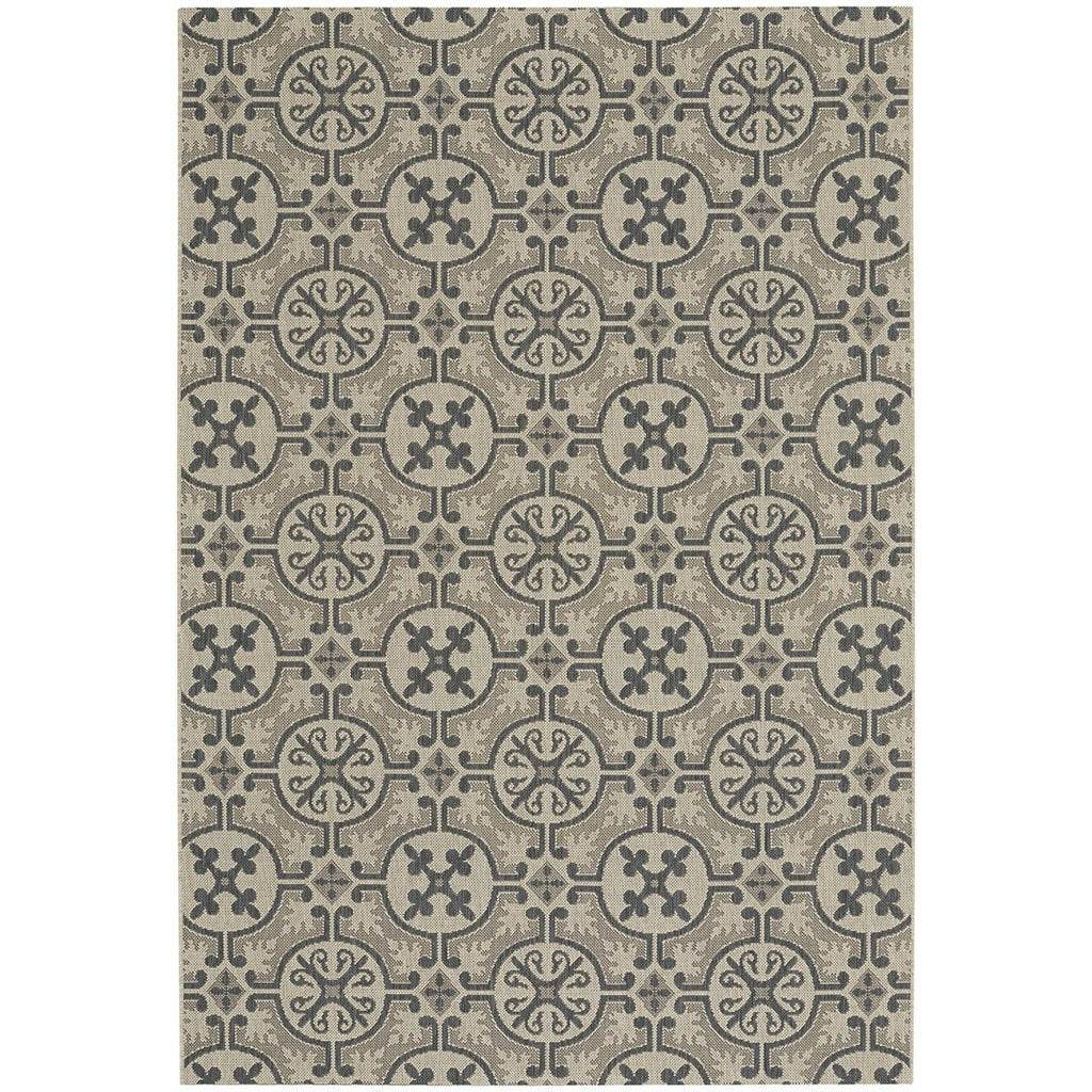Finesse-Tile Charcoal Machine Woven Rug Rectangle image