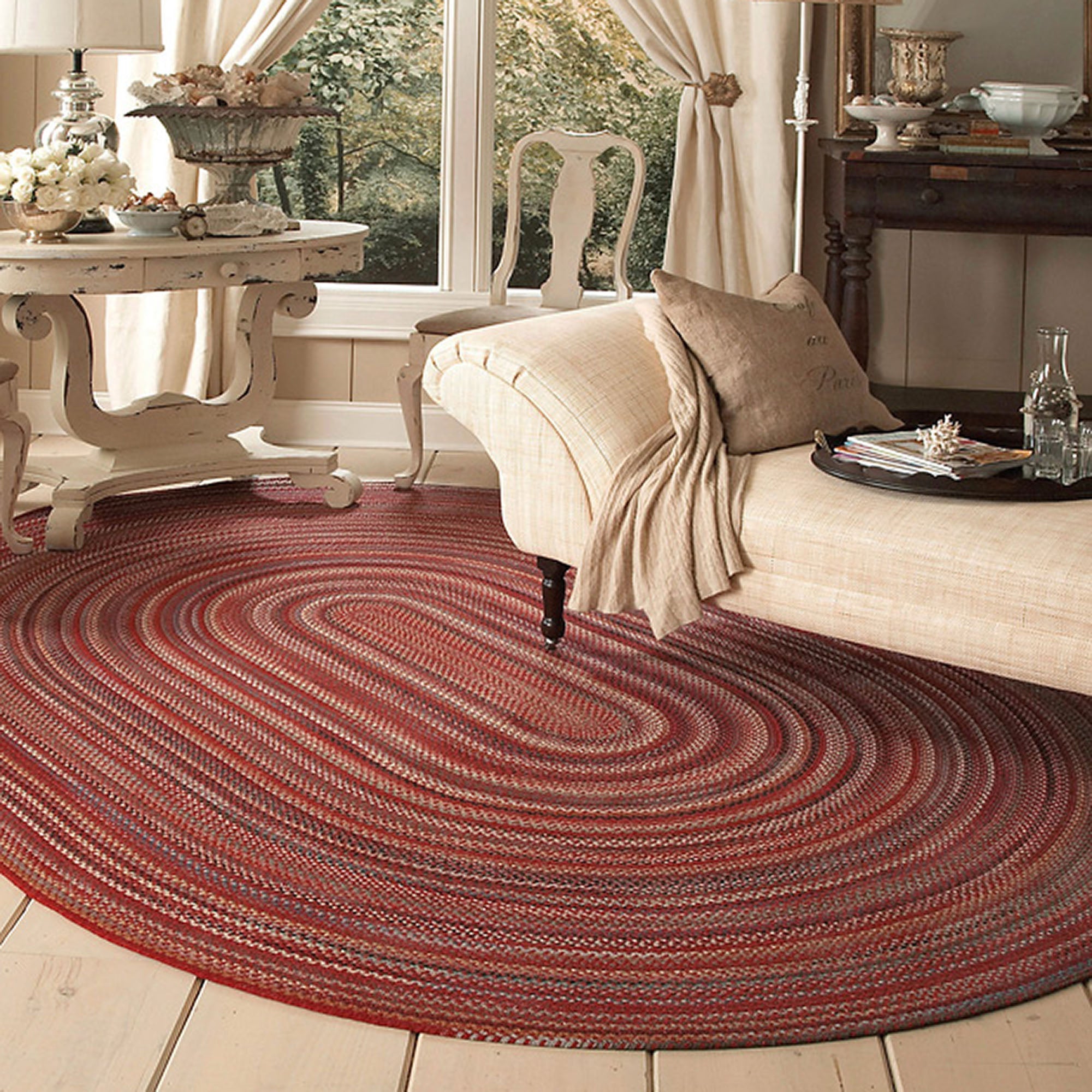 terracotta rug in living room 
