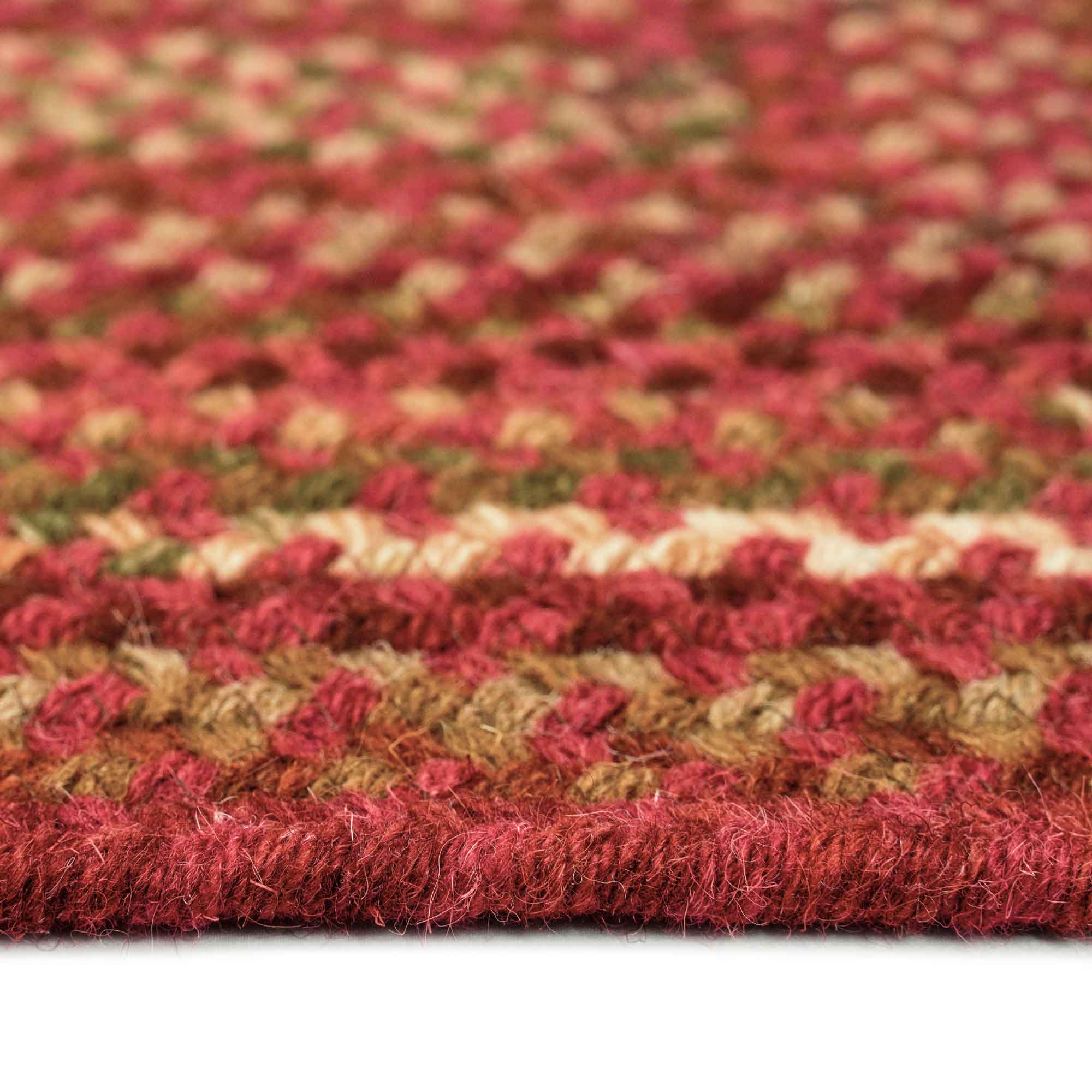 Homecoming Rosewood Red Braided Rug Vertical Stripe Rectangle image
