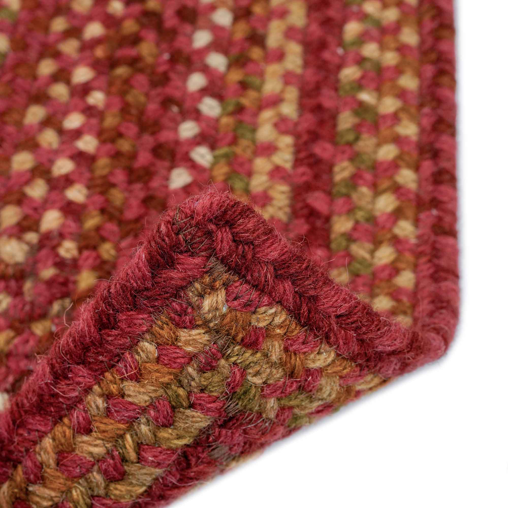 Homecoming Rosewood Red Braided Rug Cross Sewn Rectangle image