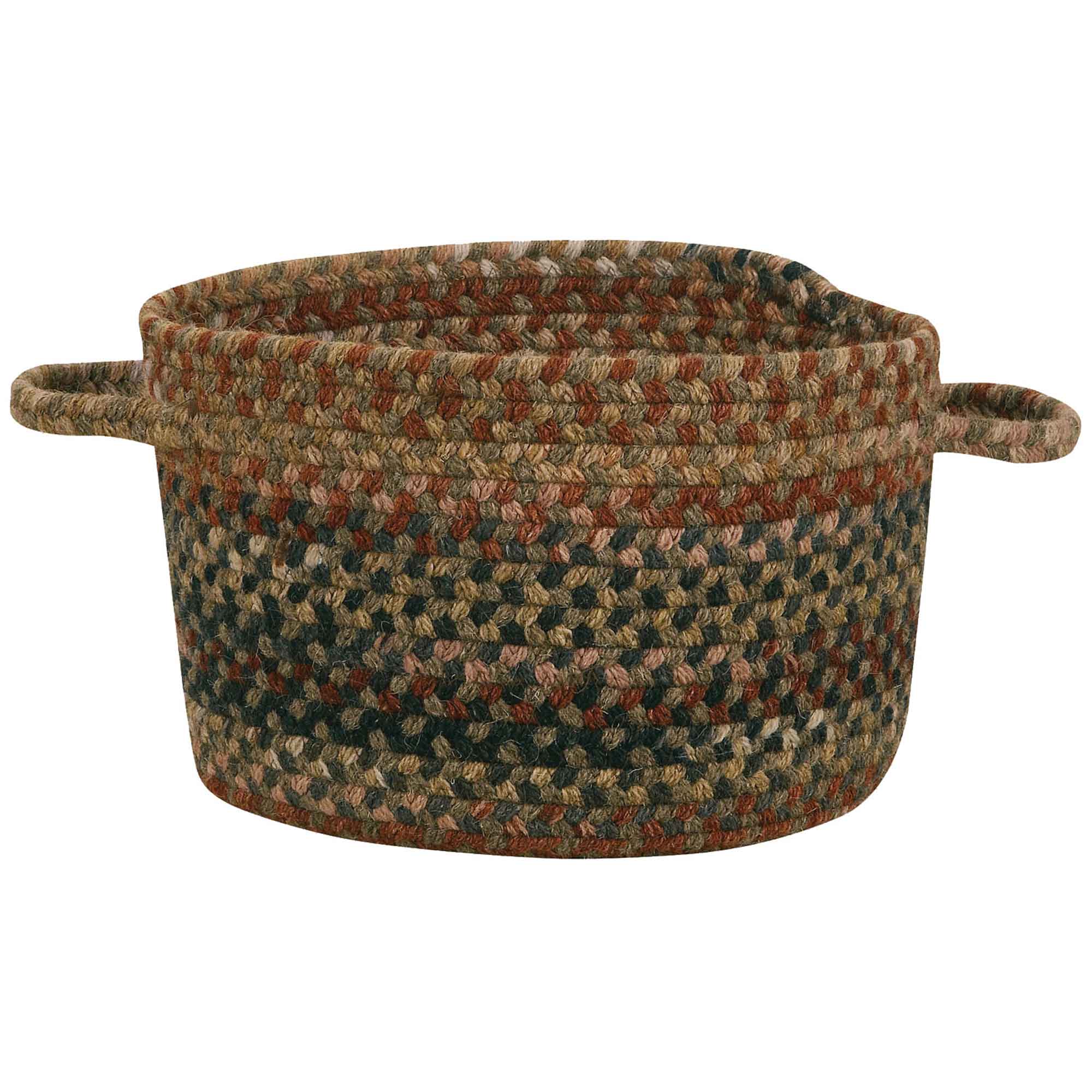 Homecoming Chestnut Brown Braided Rug Basket image