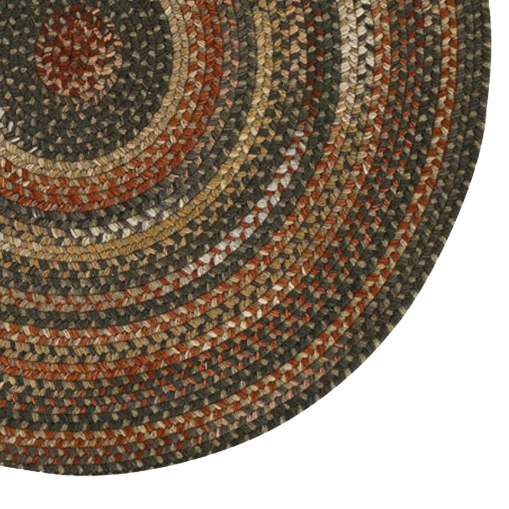 Homecoming Chestnut Brown Braided Rug Round image