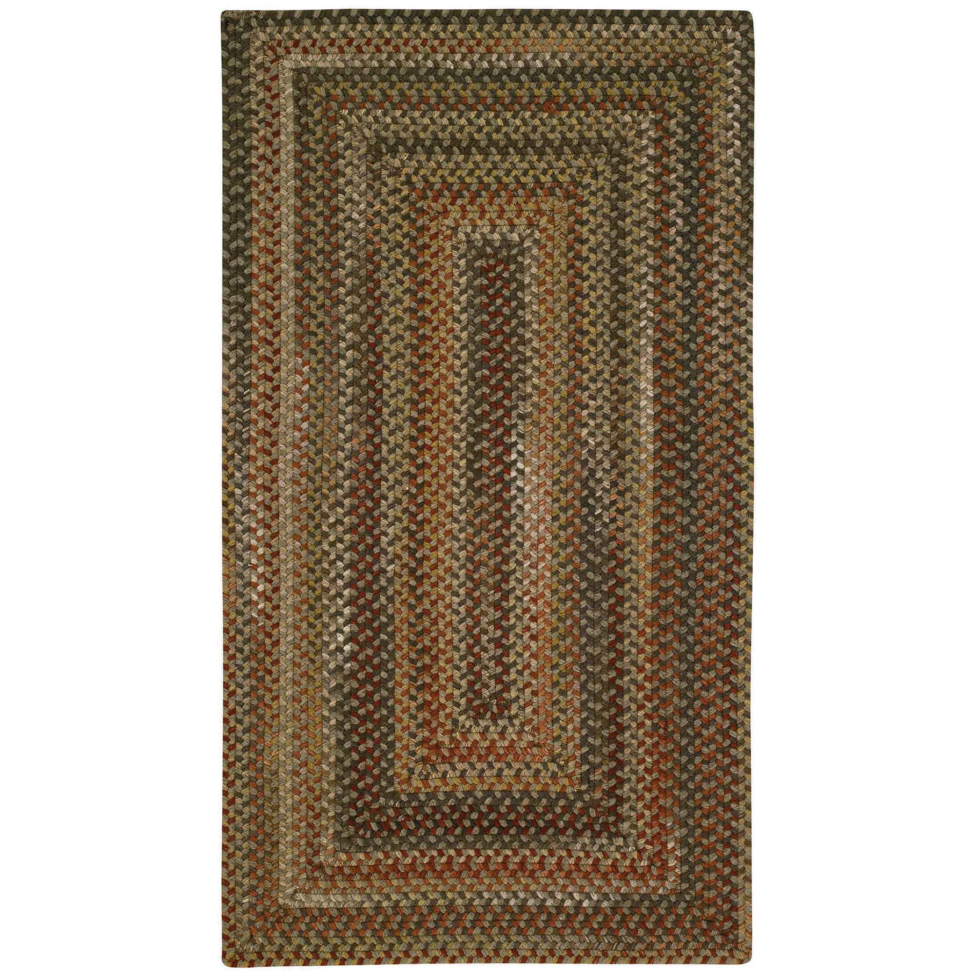 Homecoming Chestnut Brown Braided Rug Concentric Rectangle image