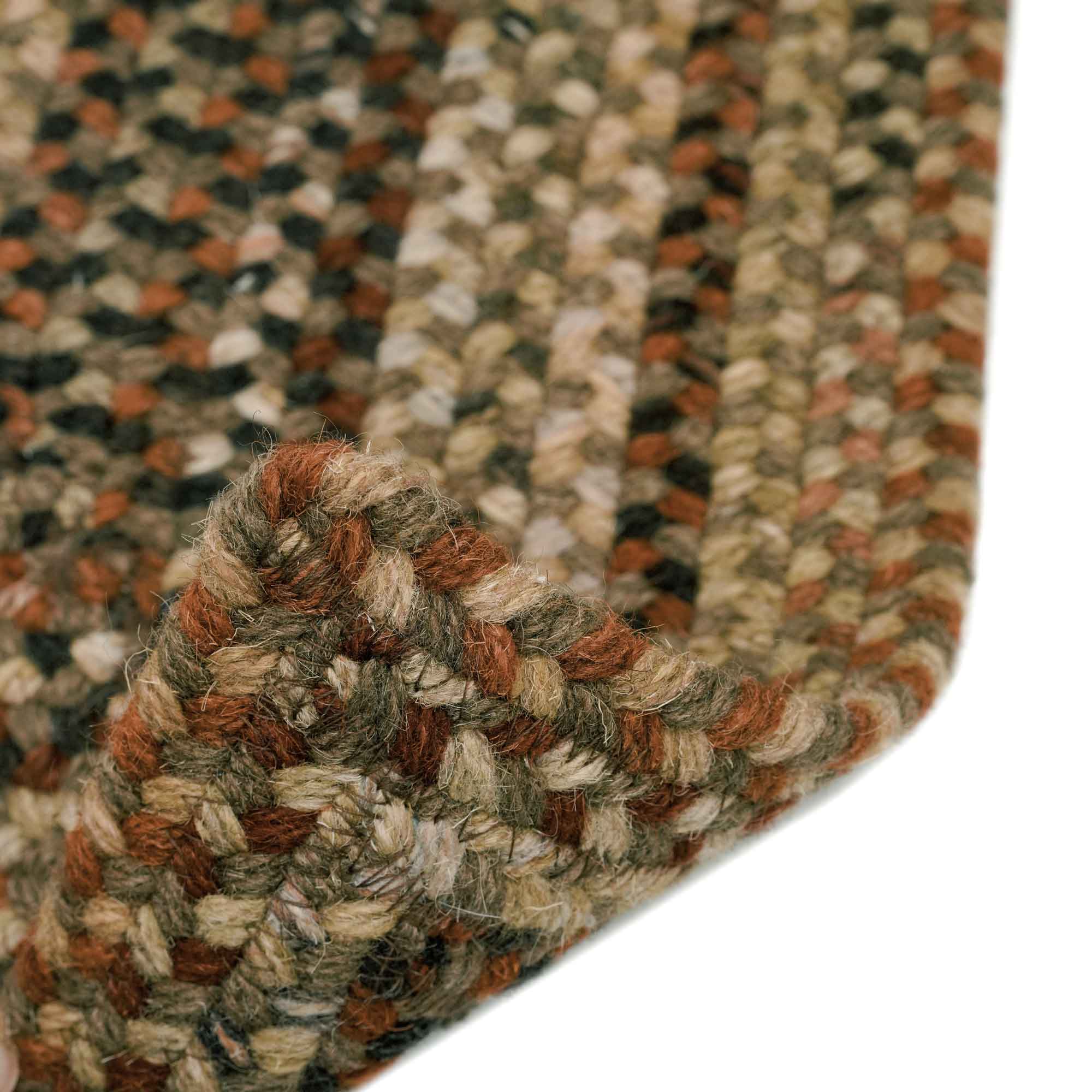 Homecoming Chestnut Brown Braided Rug Concentric Rectangle image