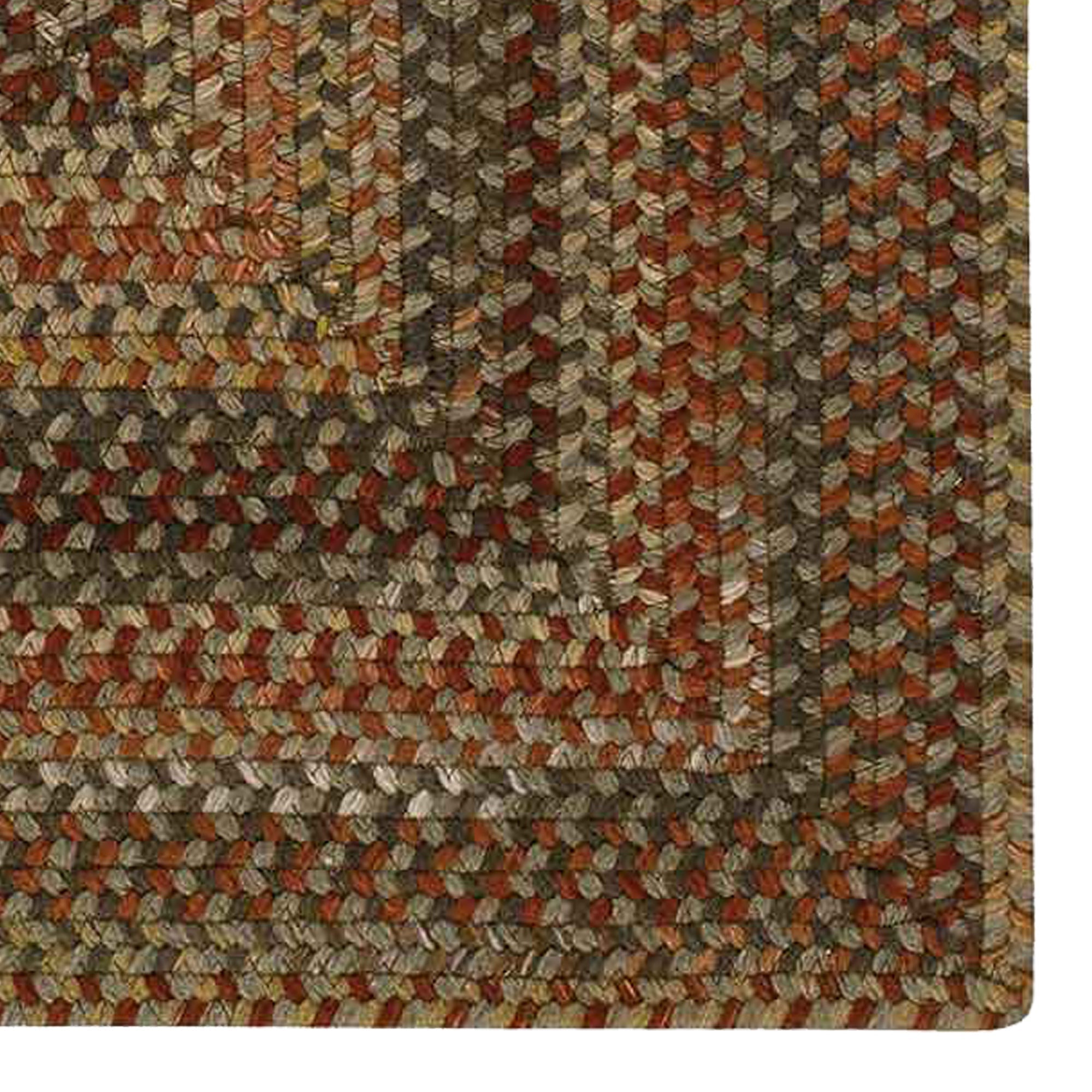 Homecoming Chestnut Brown Braided Rug Concentric Rectangle image