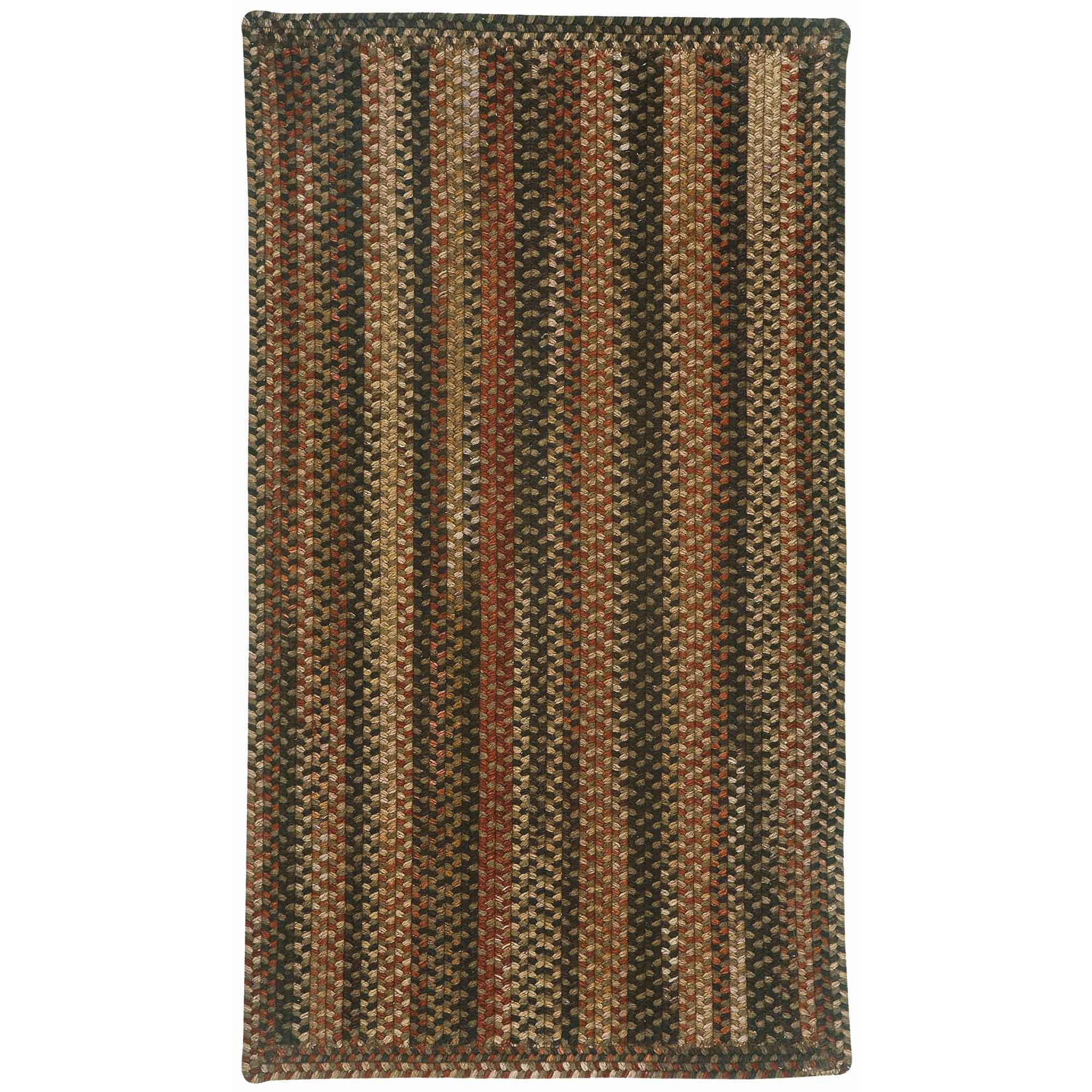 Homecoming Chestnut Brown Braided Rug Vertical Stripe Rectangle image