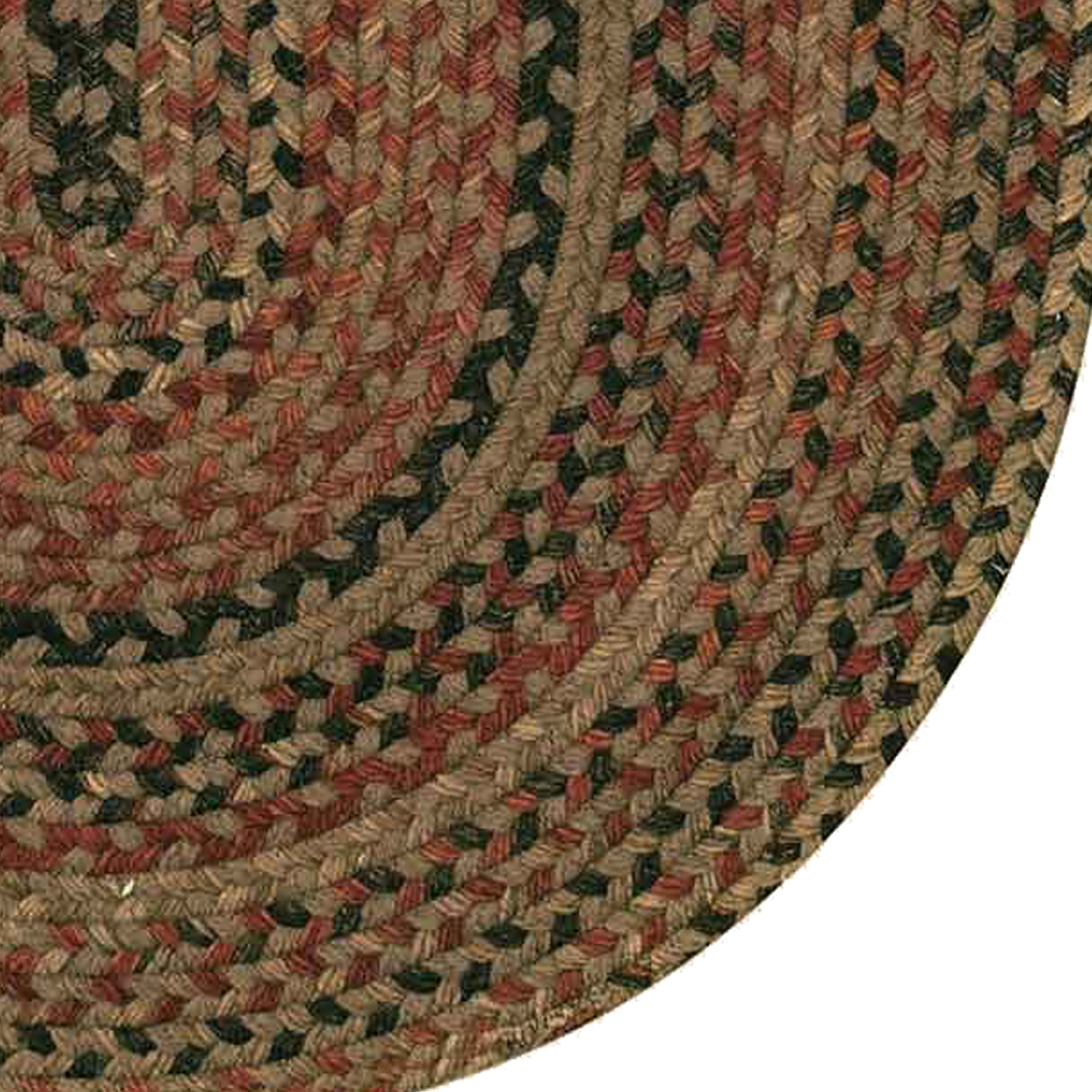 Homecoming Chestnut Brown Braided Rug Oval image