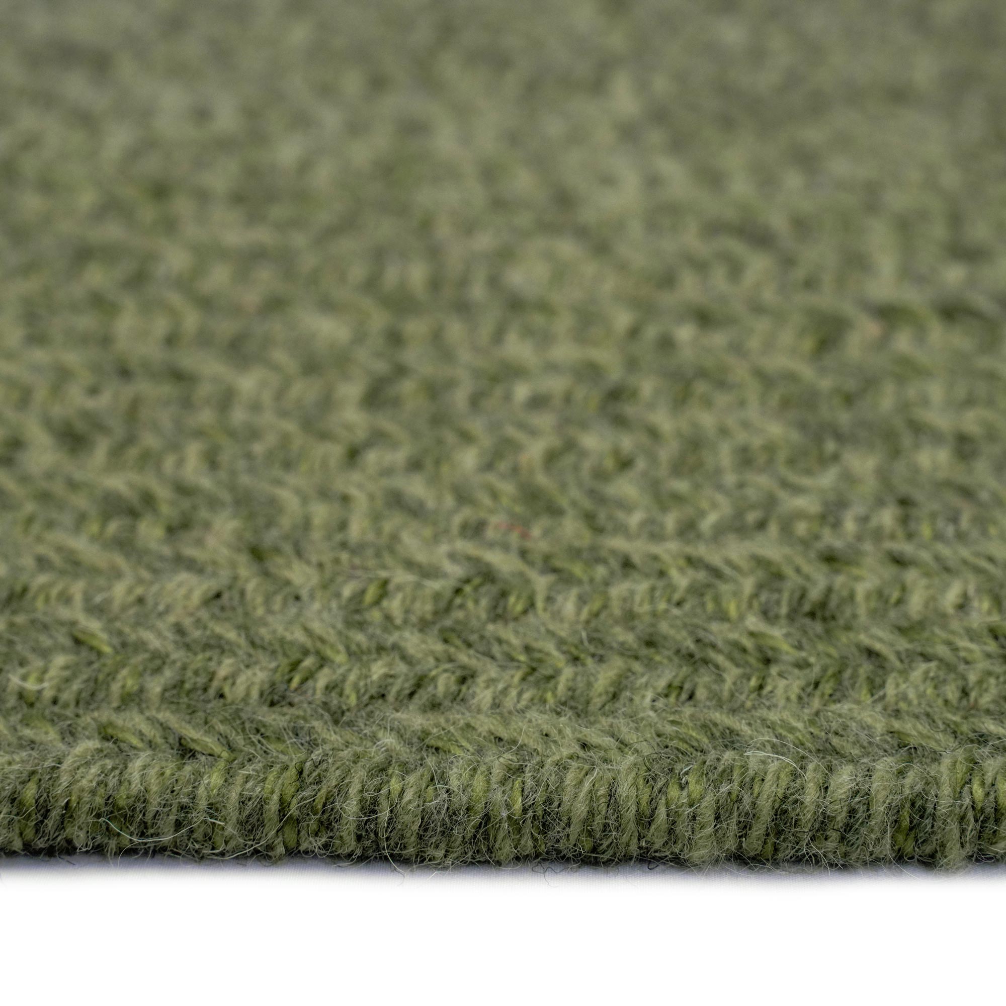 Heathered Sage Green Braided Rug Oval Cross Section image
