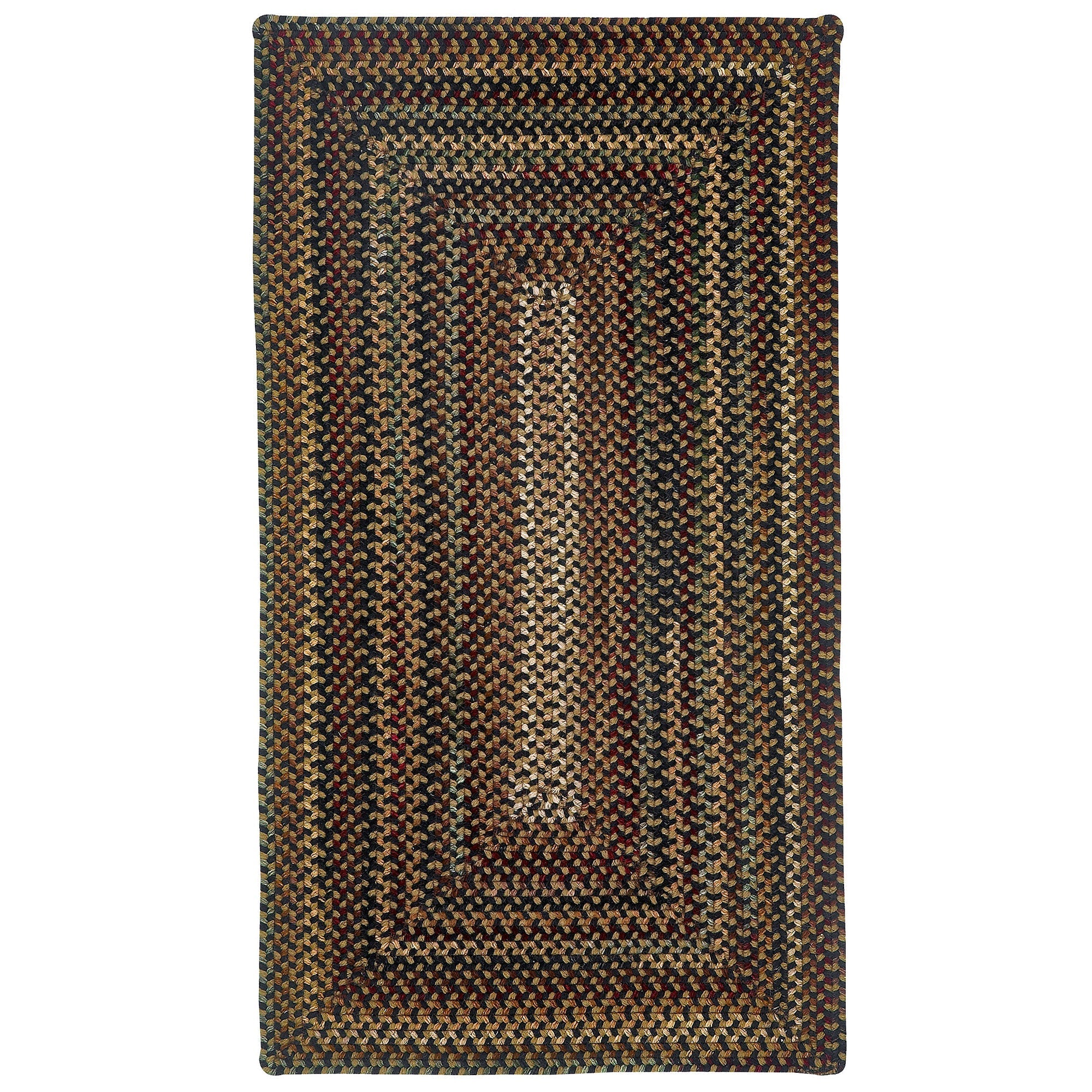 Gramercy Black Braided Rug Concentric Rectangle image