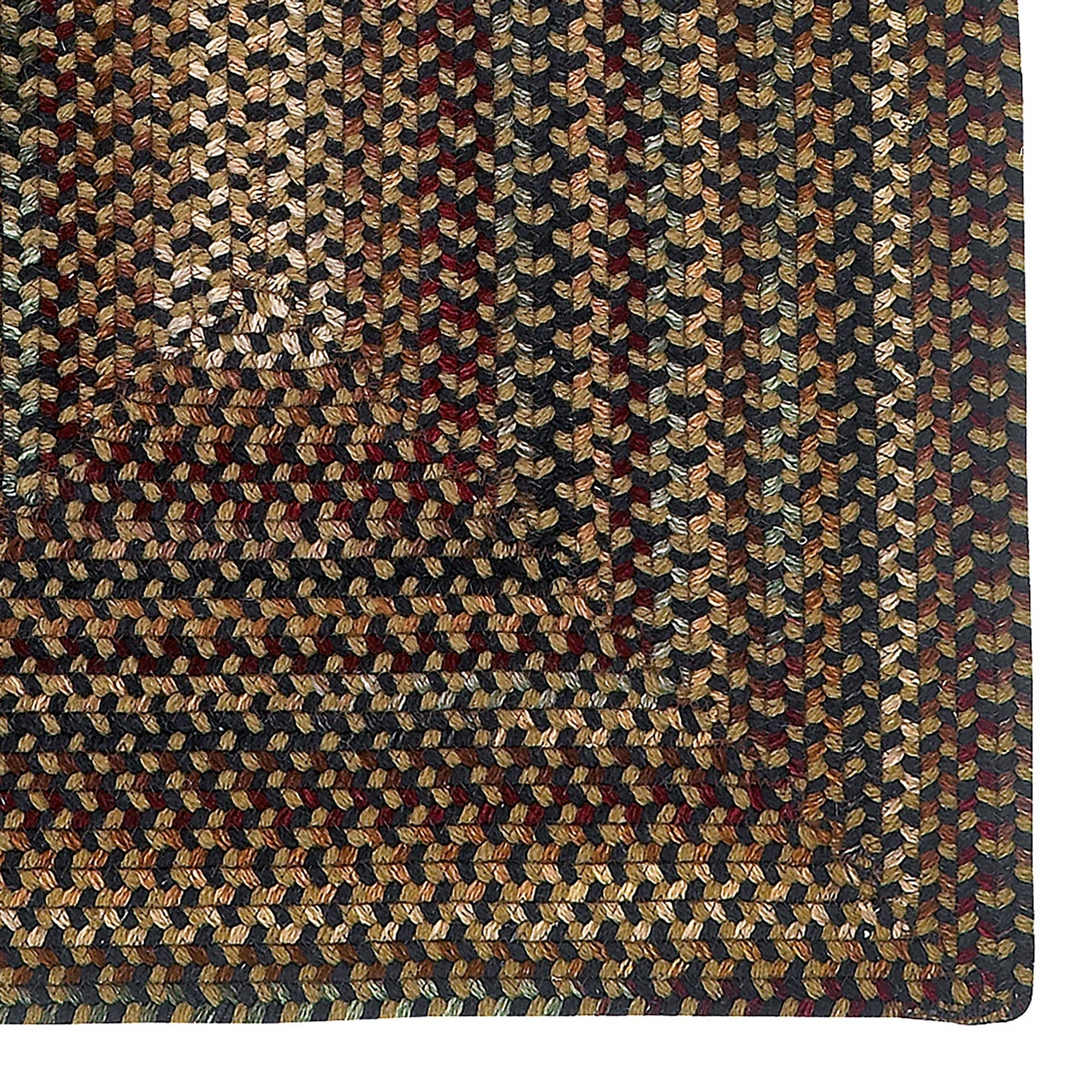 Gramercy Black Braided Rug Concentric Rectangle image
