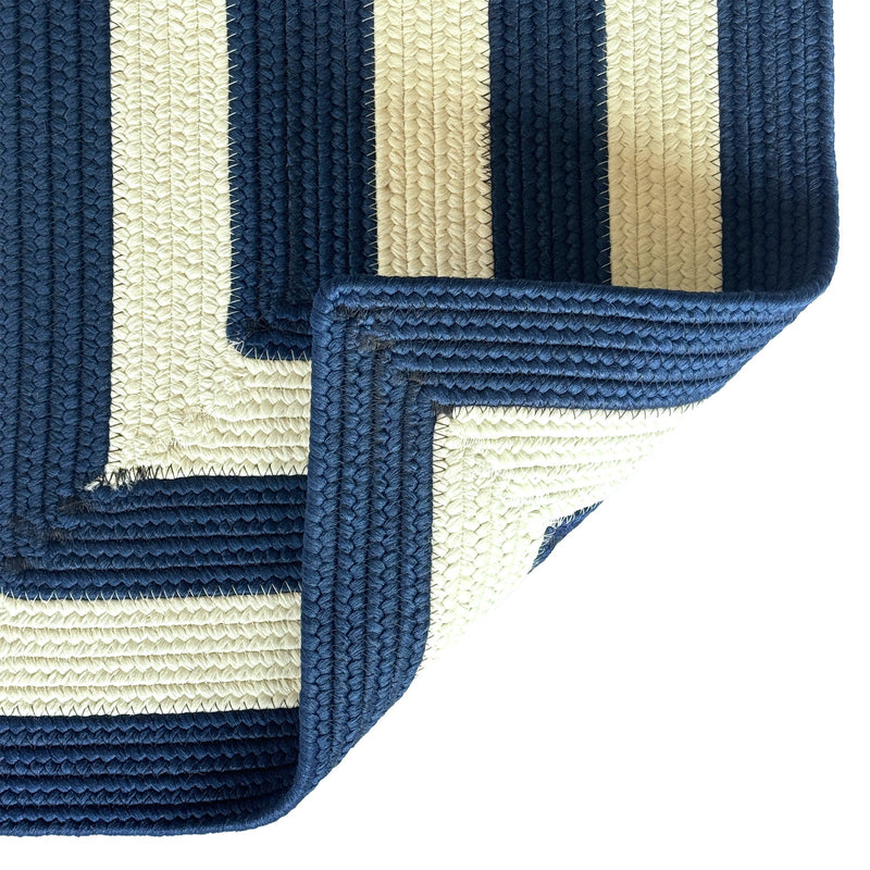 Timeless Navy Braided Rug Concentric Rectangle image