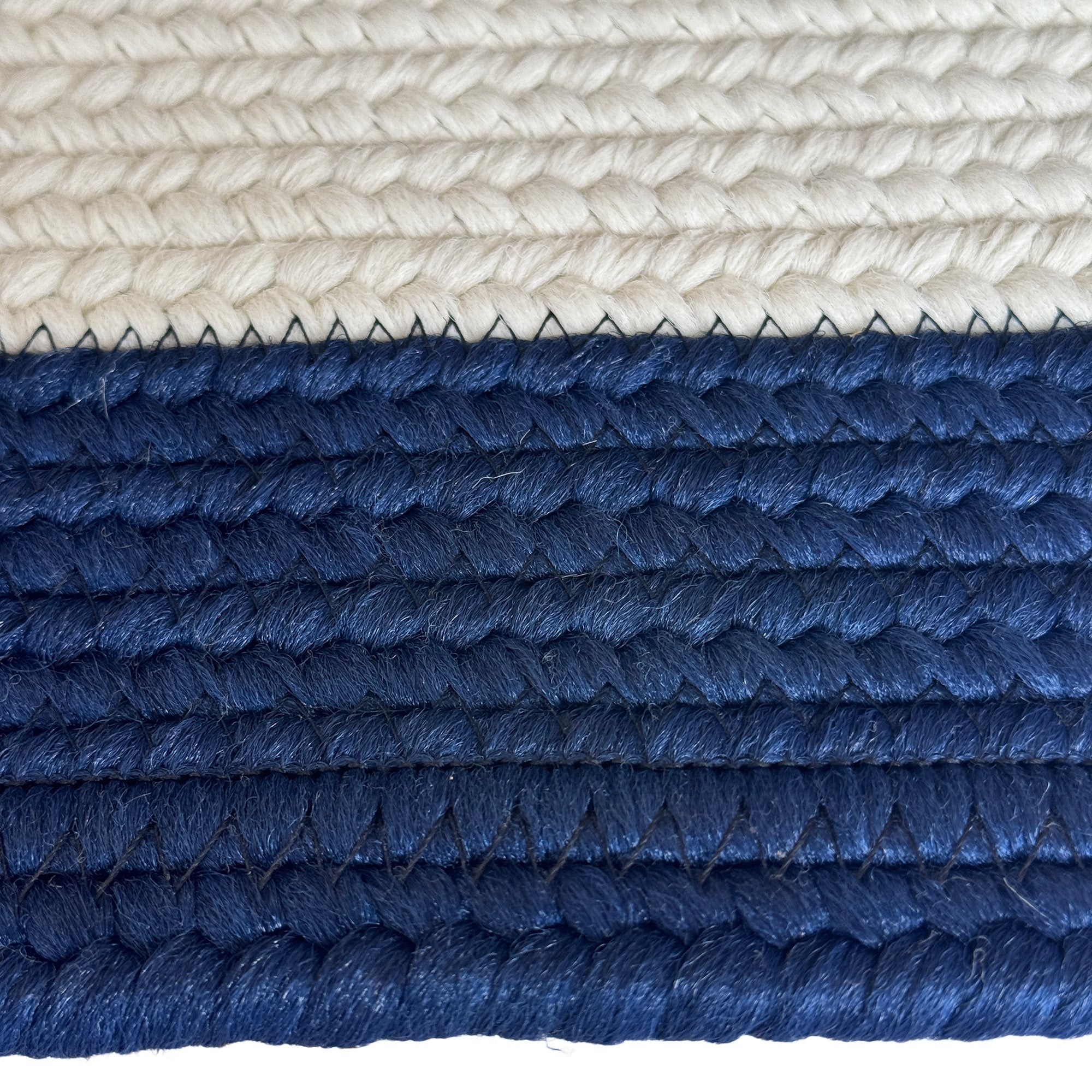 Timeless Navy Braided Rug Concentric Rectangle image