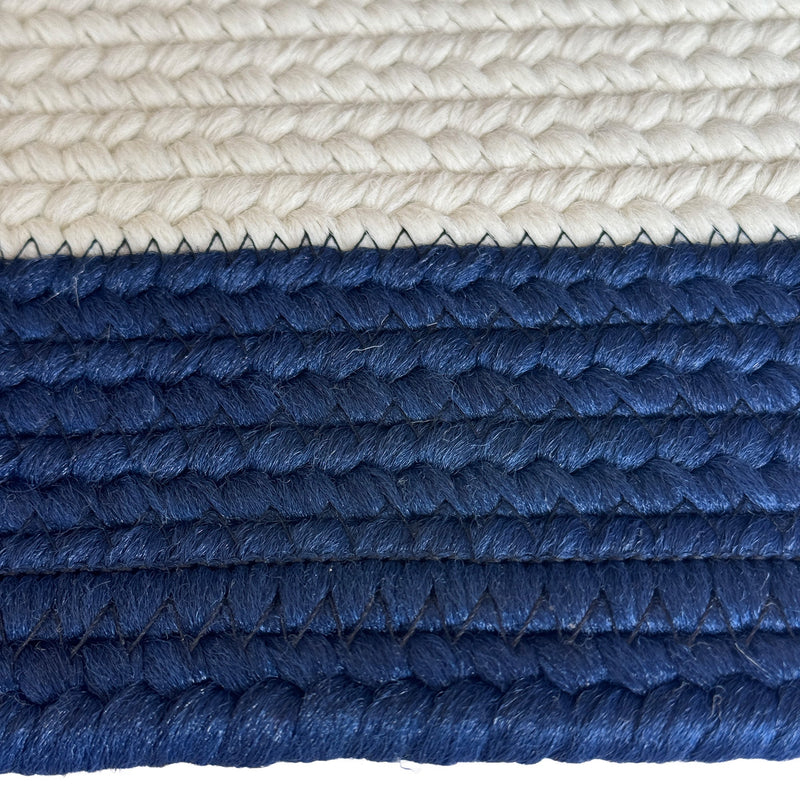 Timeless Navy Braided Rug Cross Sewn Rectangle image