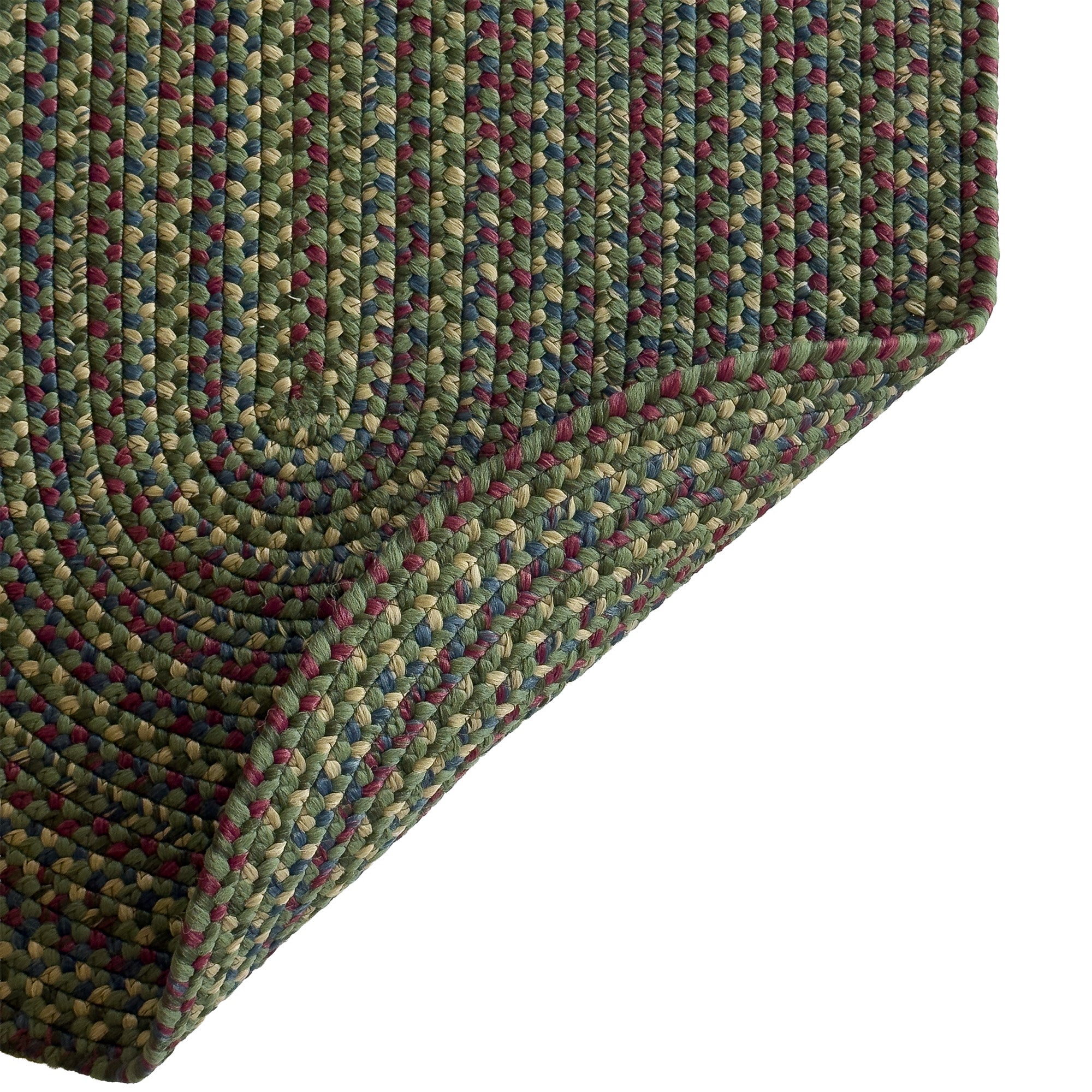 Beachwood Green Multi Braided Rug Oval image