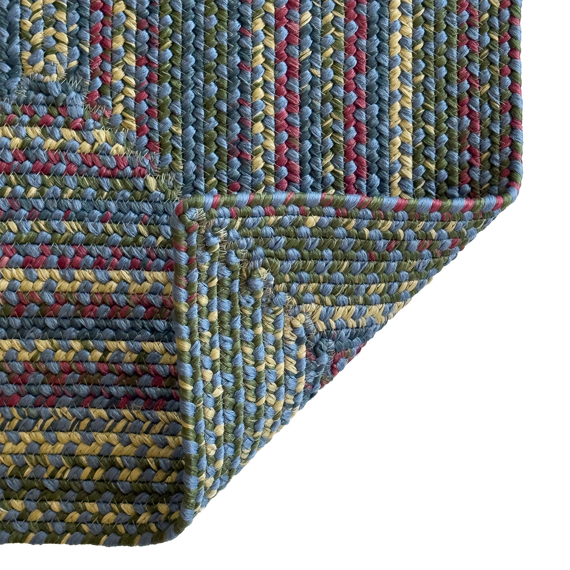 Beachwood Med. Blue Multi Braided Rug Concentric Rectangle image