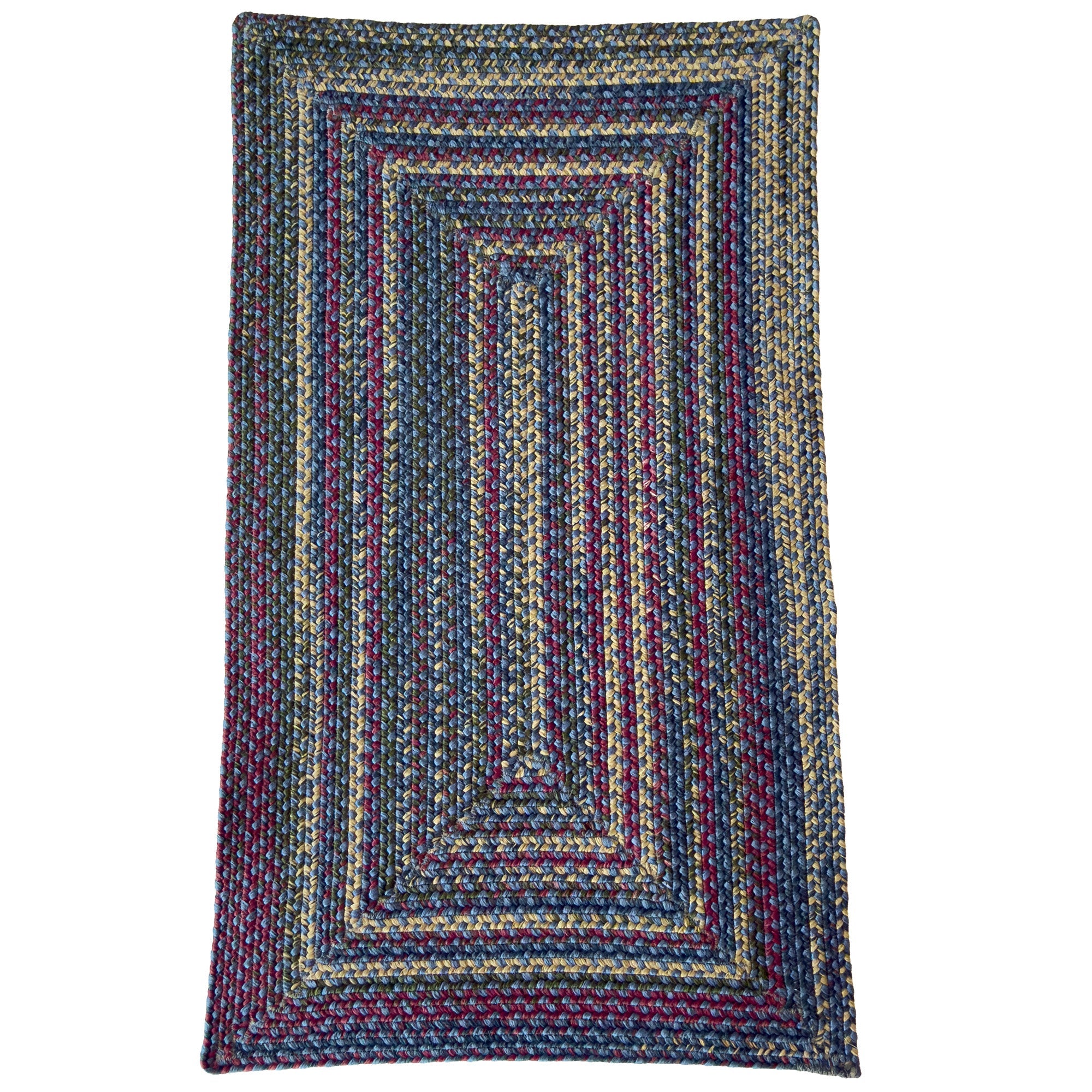 Beachwood Med. Blue Multi Braided Rug Concentric Rectangle image