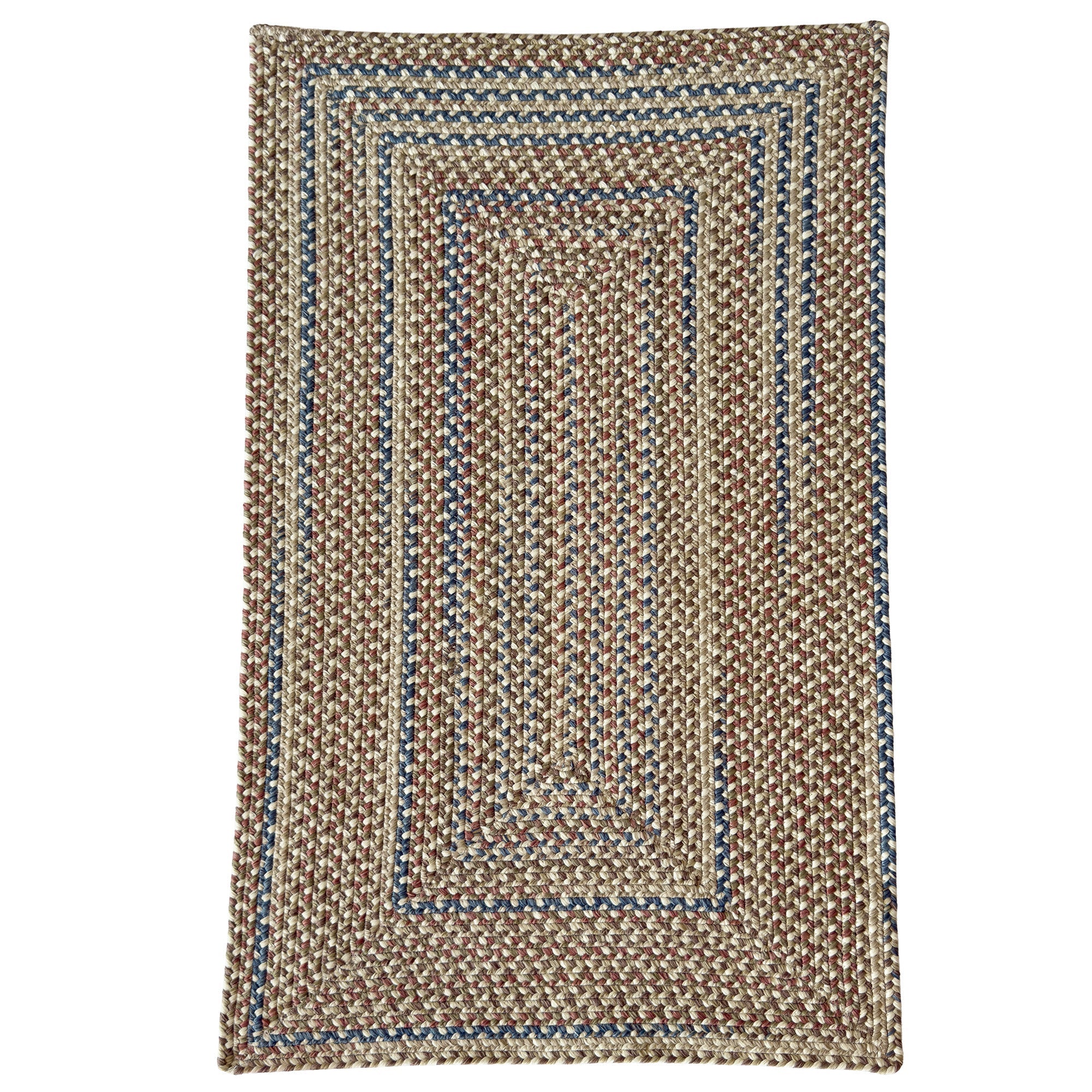 Beachwood Vanilla Multi Braided Rug Concentric Rectangle image