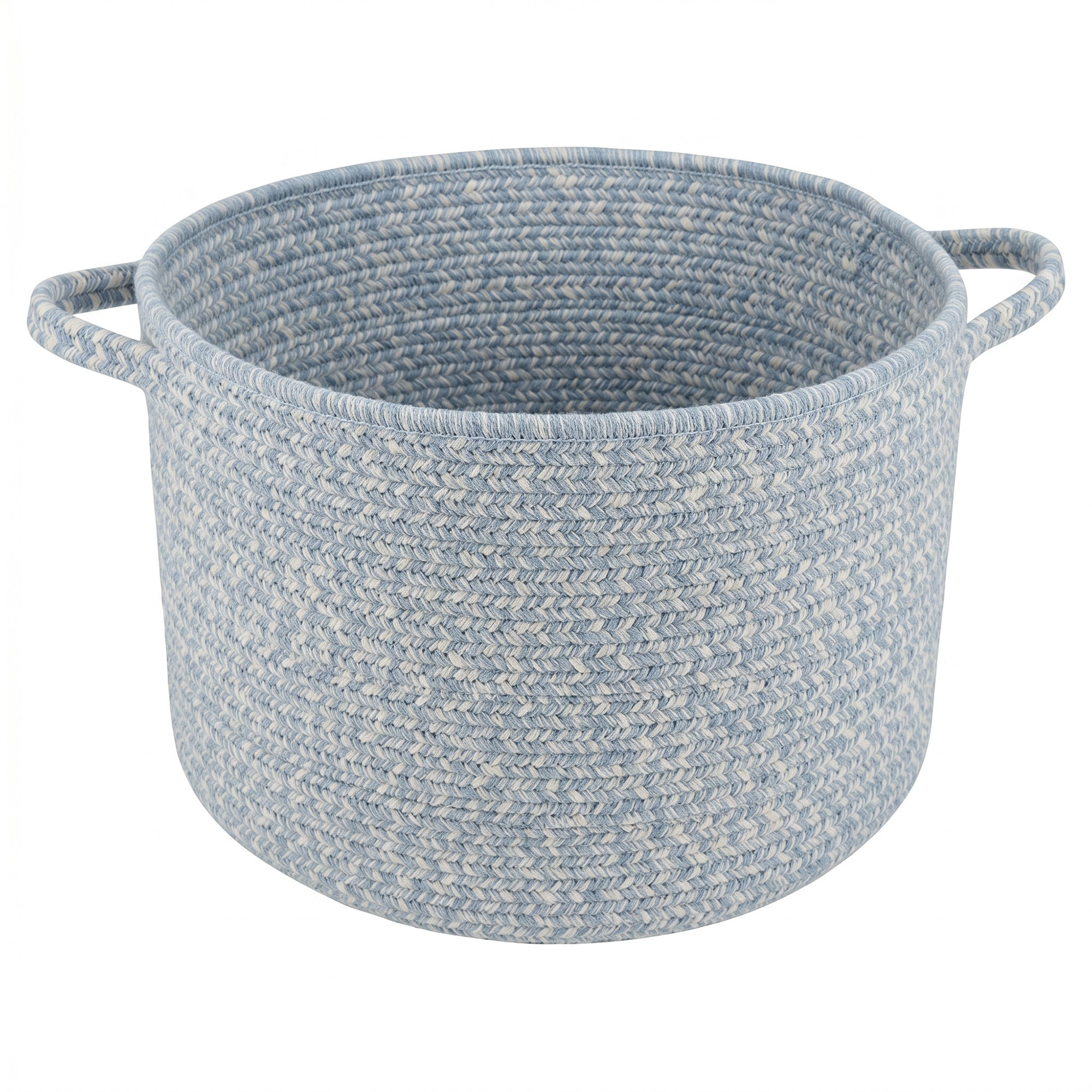 Beach Barn Tweed Baby Blue Braided Rug Basket image