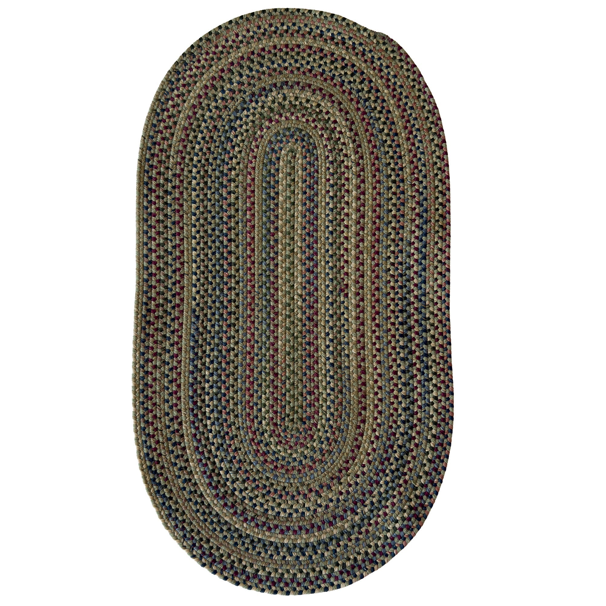 Timber Haven Olive Multi Braided Rug Oval image