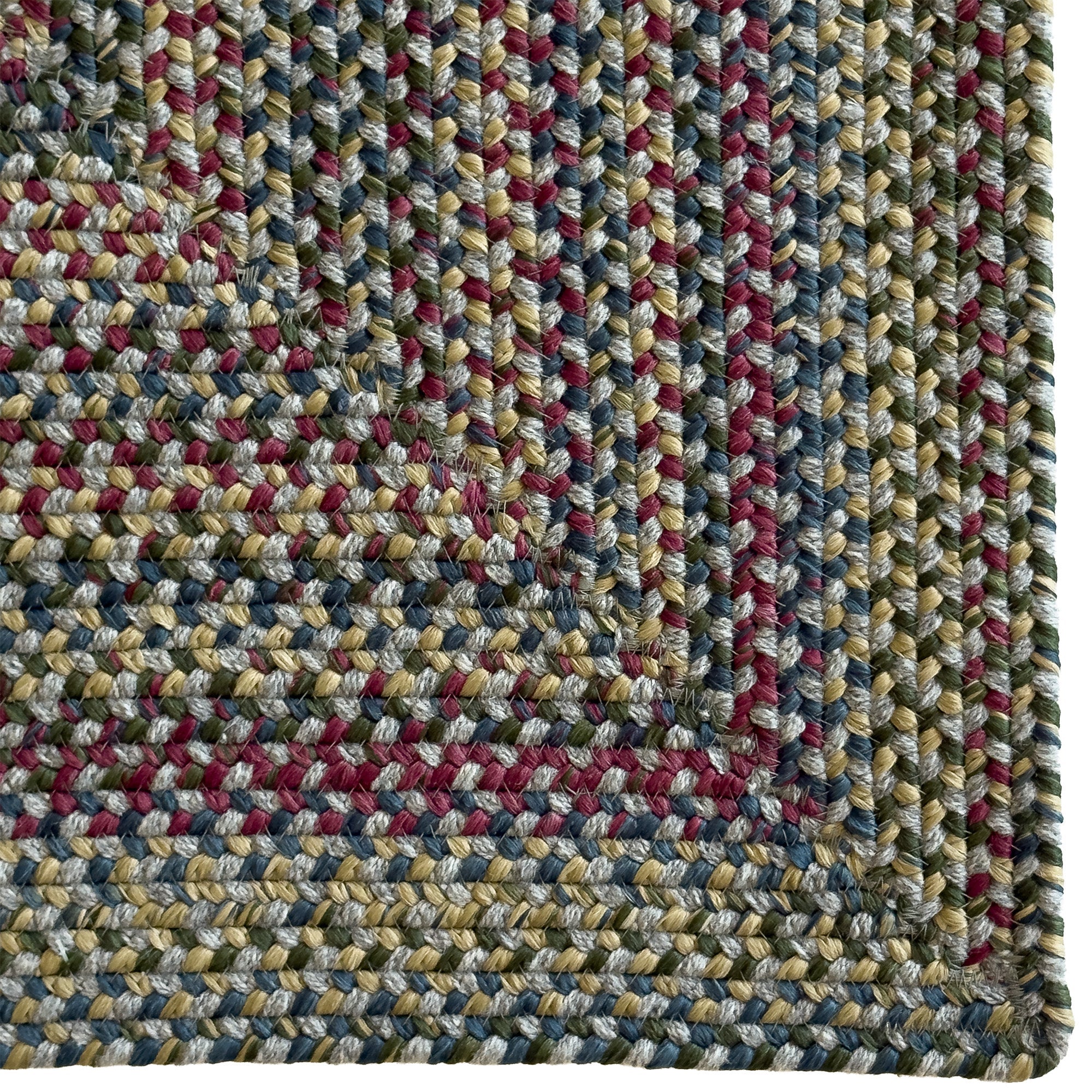 Timber Haven Light Grey Multi Braided Rug Concentric Rectangle image