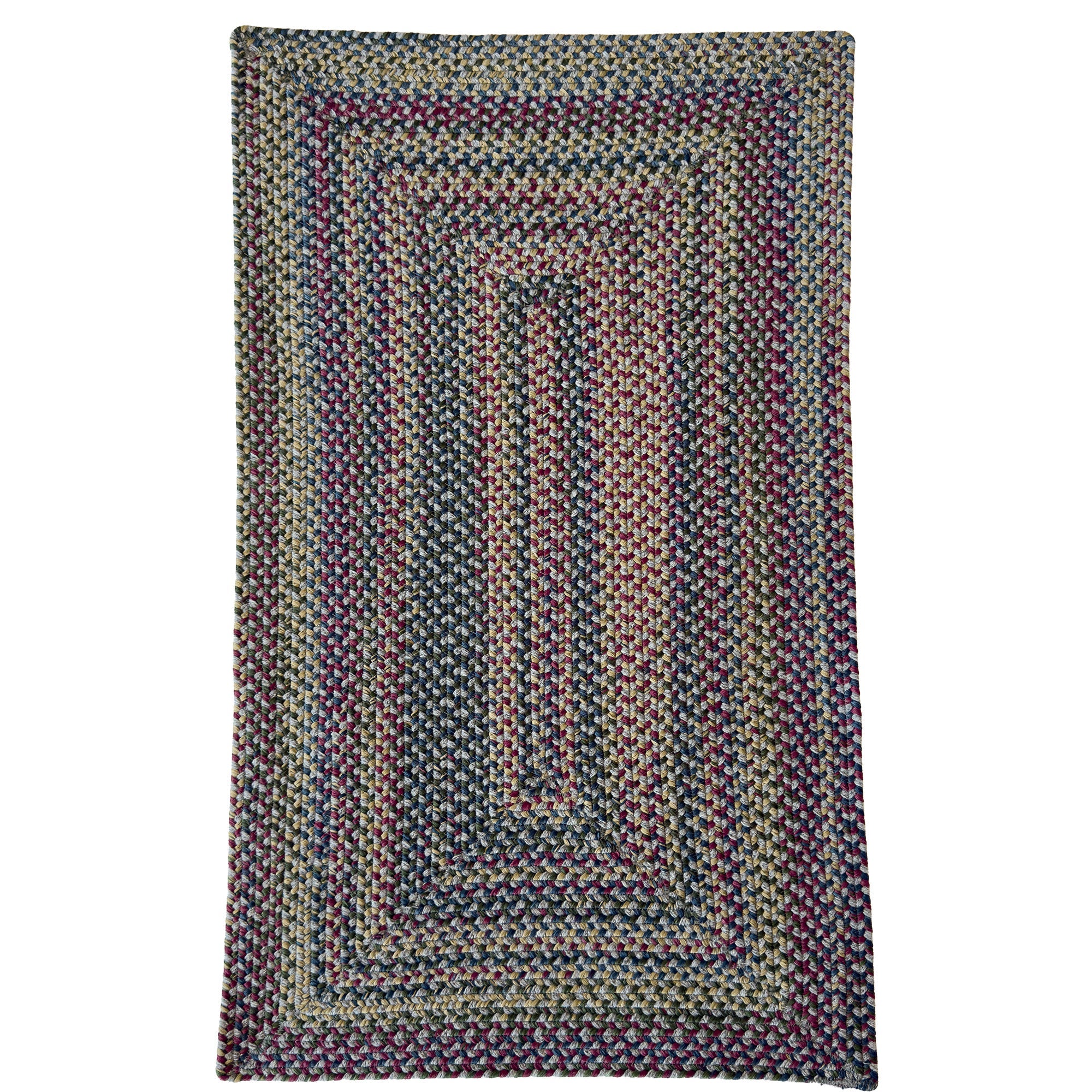 Timber Haven Light Grey Multi Braided Rug Concentric Rectangle image
