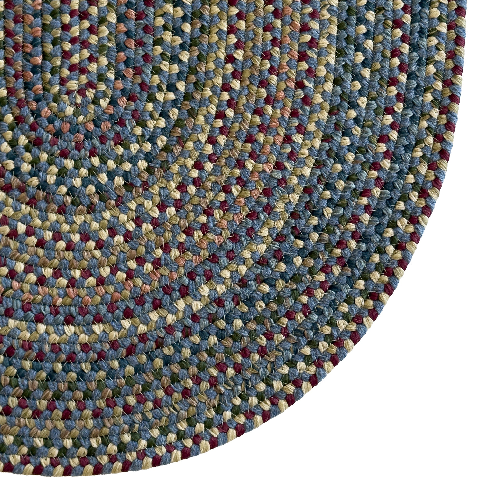 Timber Haven Dark Blue Multi Braided Rug Oval image