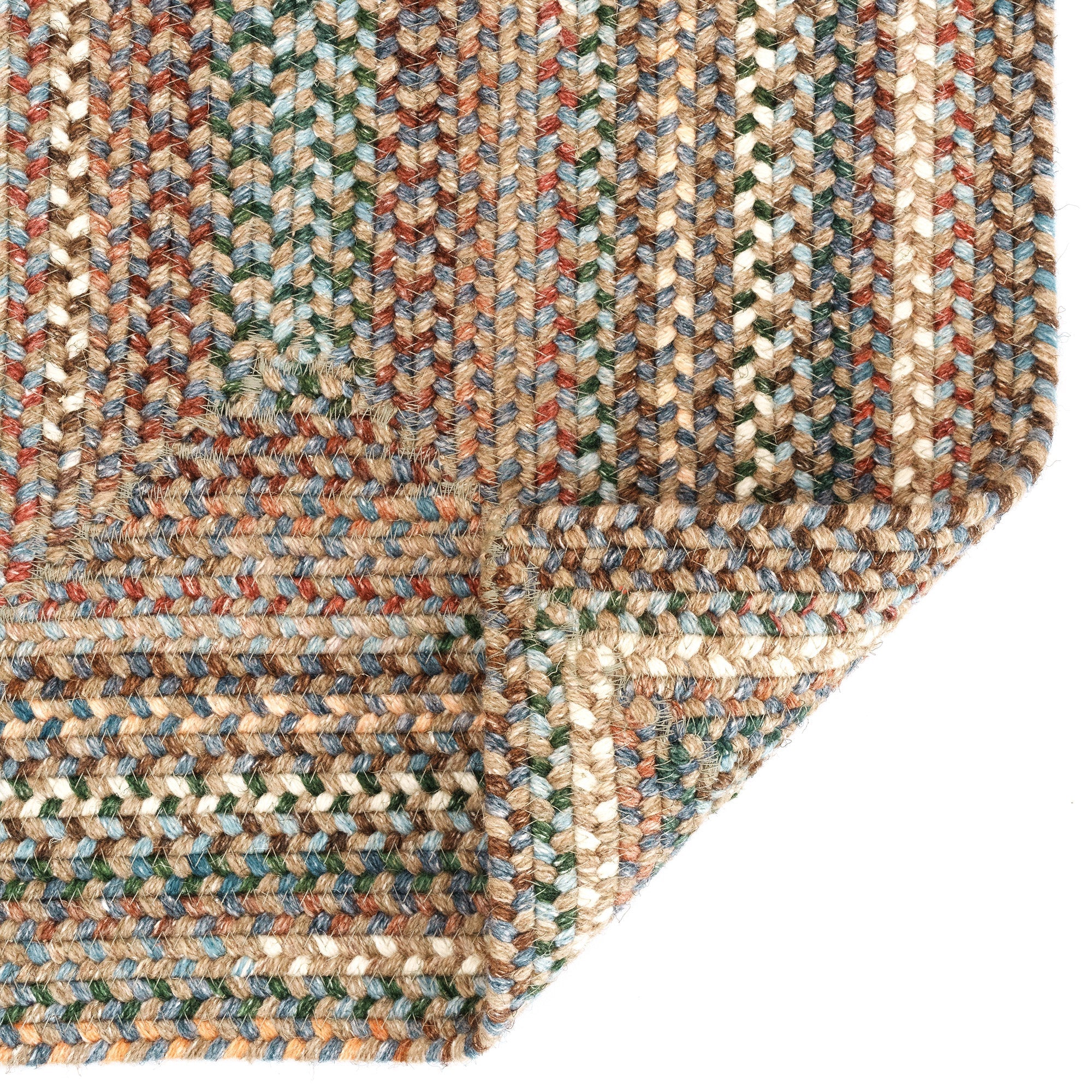 American Classic Moss Multi Braided Rug Concentric Rectangle image
