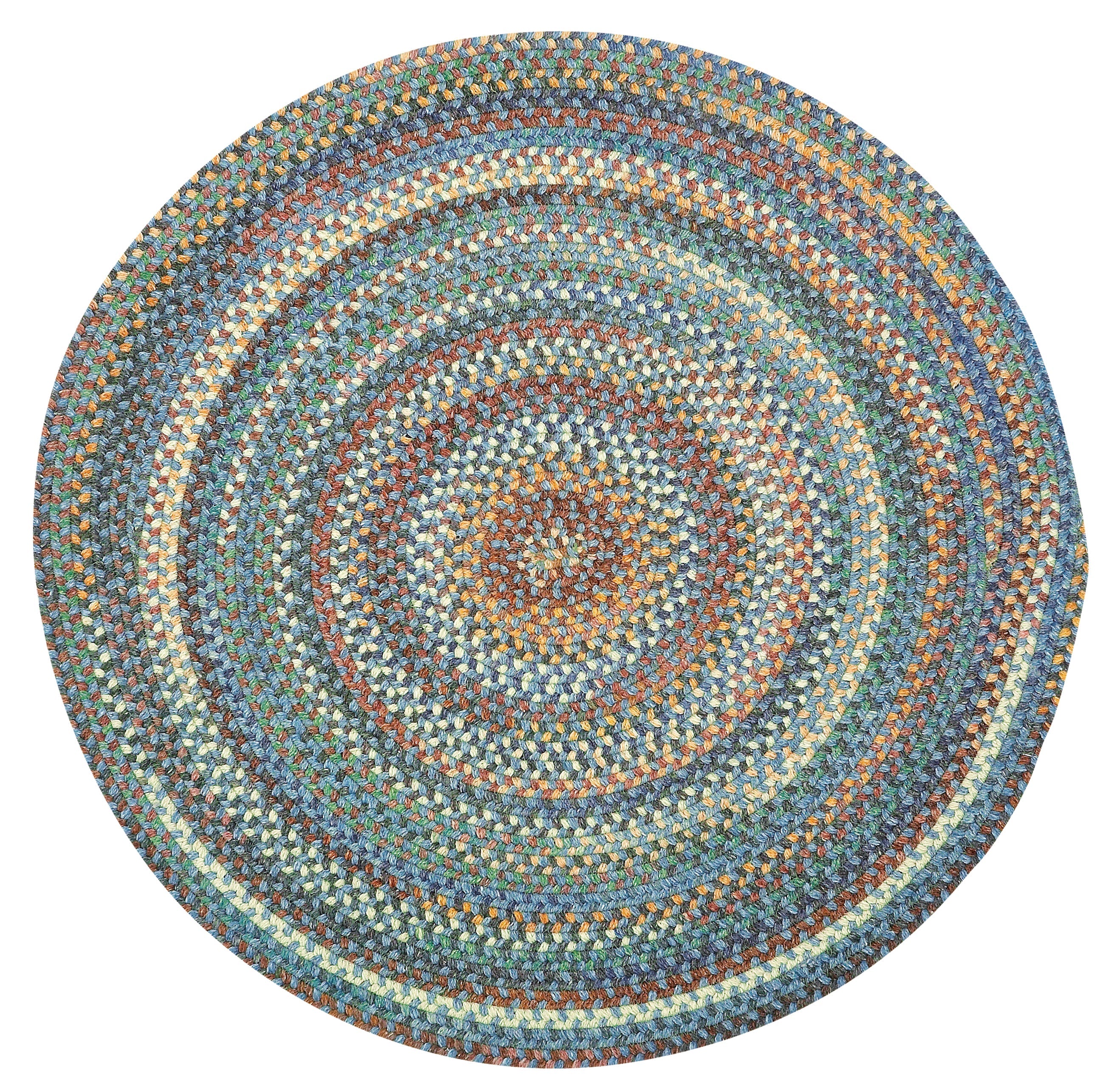 American Classic Legacy Blue Braided Rug Round image