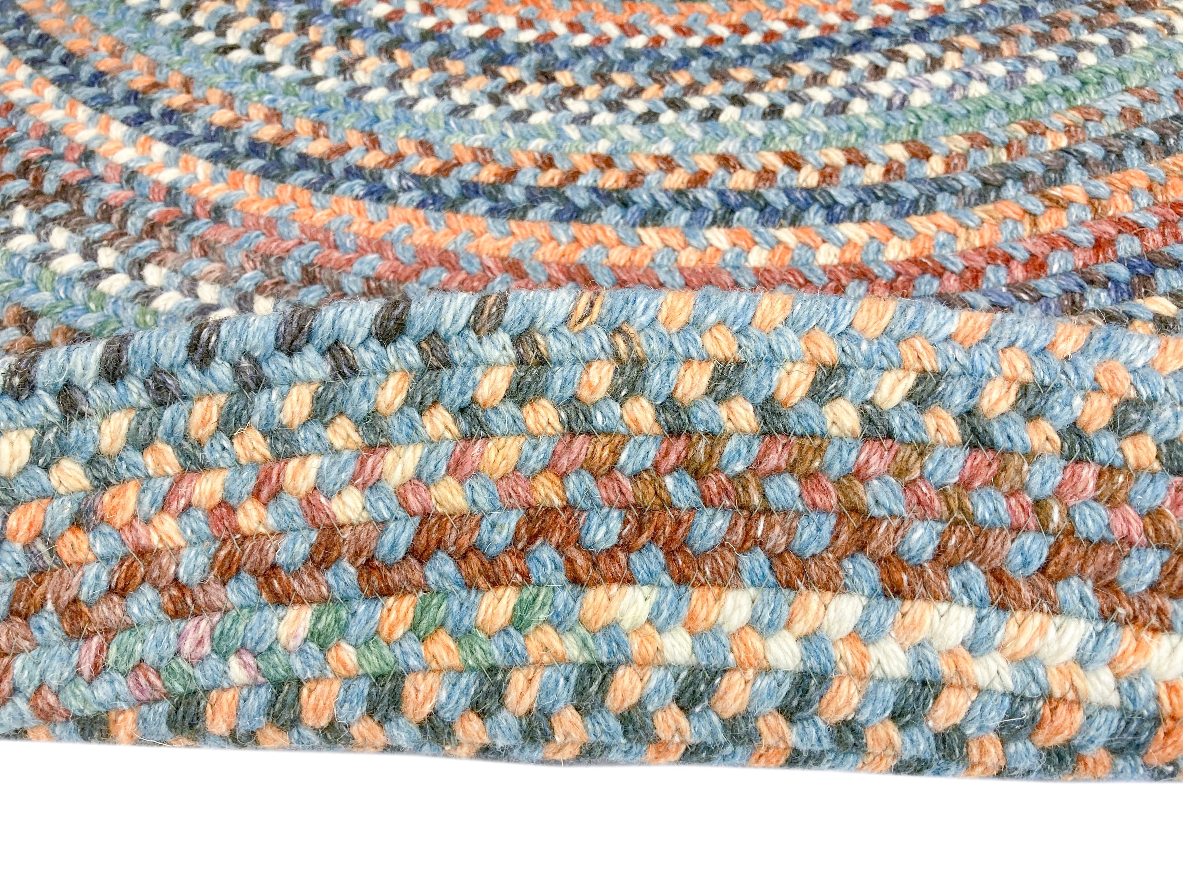 American Classic Legacy Blue Braided Rug Round image