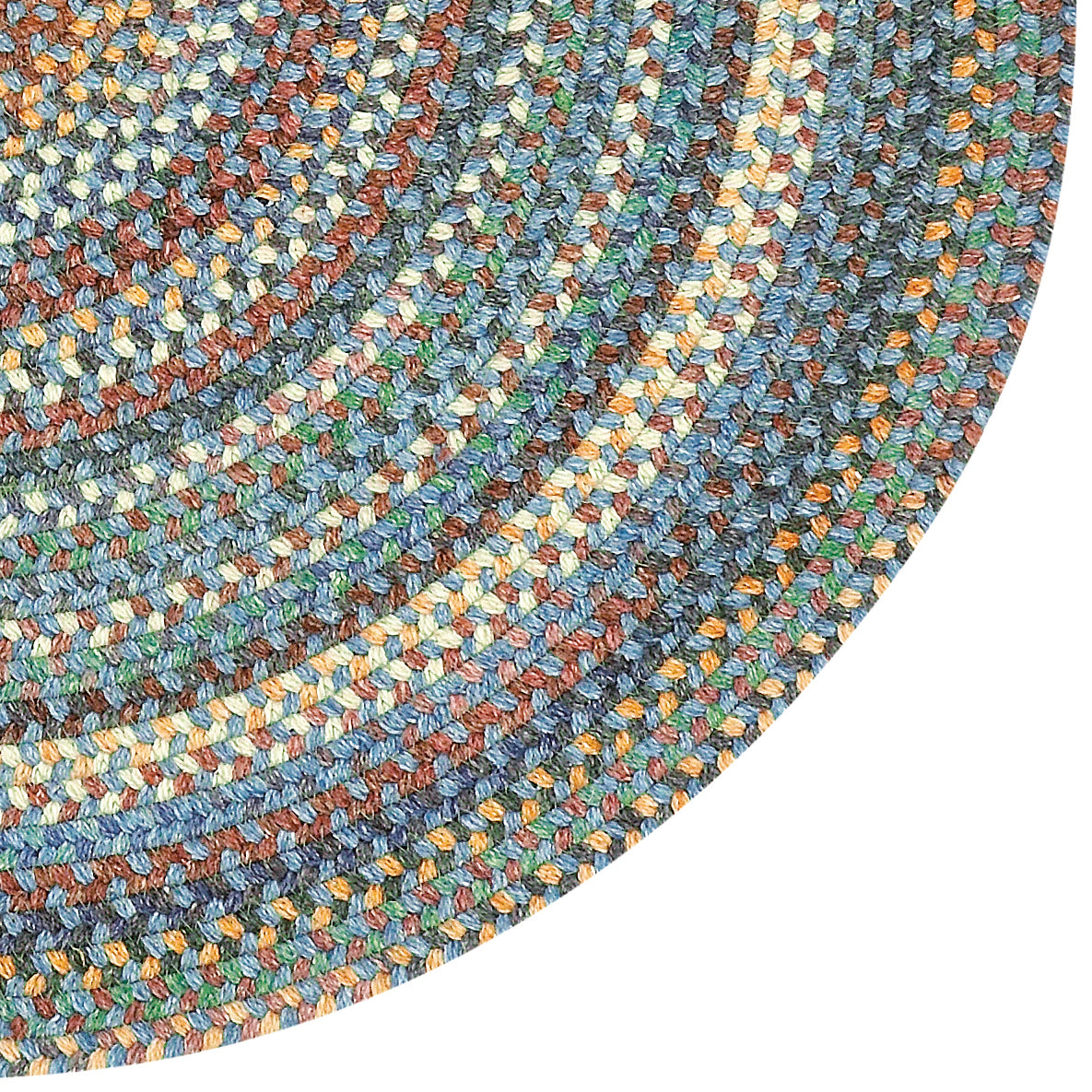 American Classic Legacy Blue Braided Rug Round image