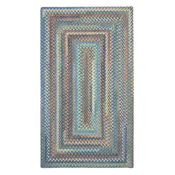 capel american classic fishing lure wool rug American Classic Legacy Blue Concentric Rectangle / 5' x 8'