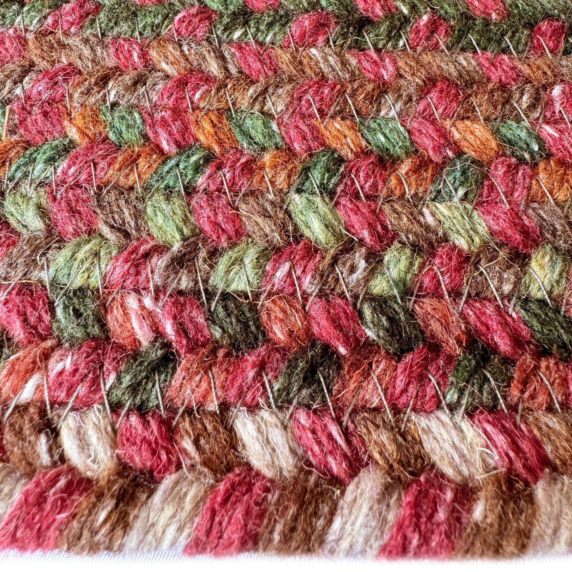 American Classic Red Braided Rug Concentric Rectangle image