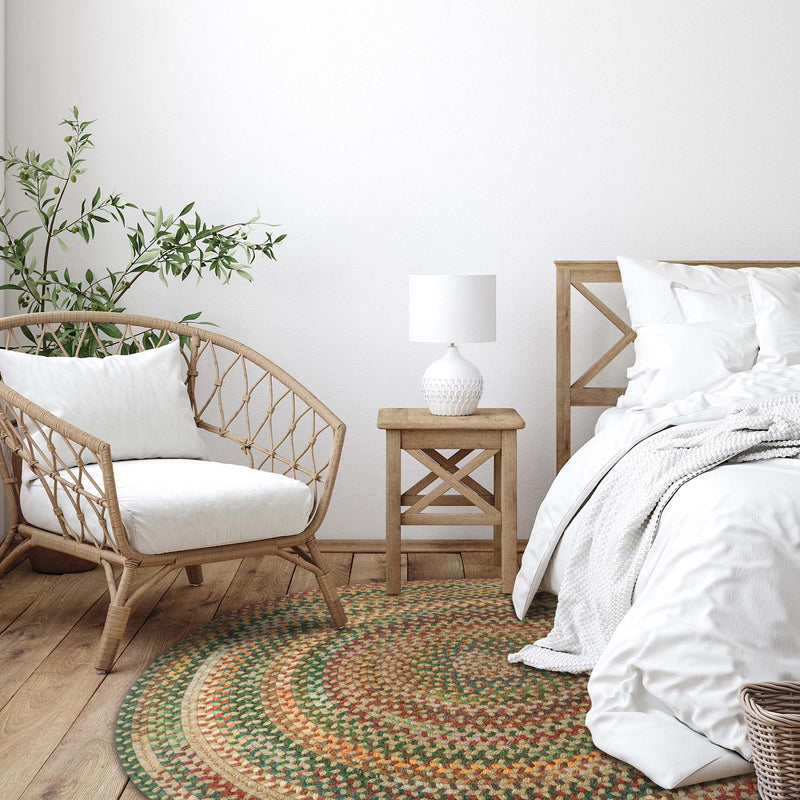 American Classic Tan Multi Braided Rug Round image