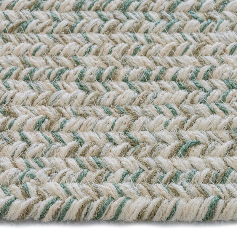 Stockton Light Green Braided Rug Concentric Rectangle image