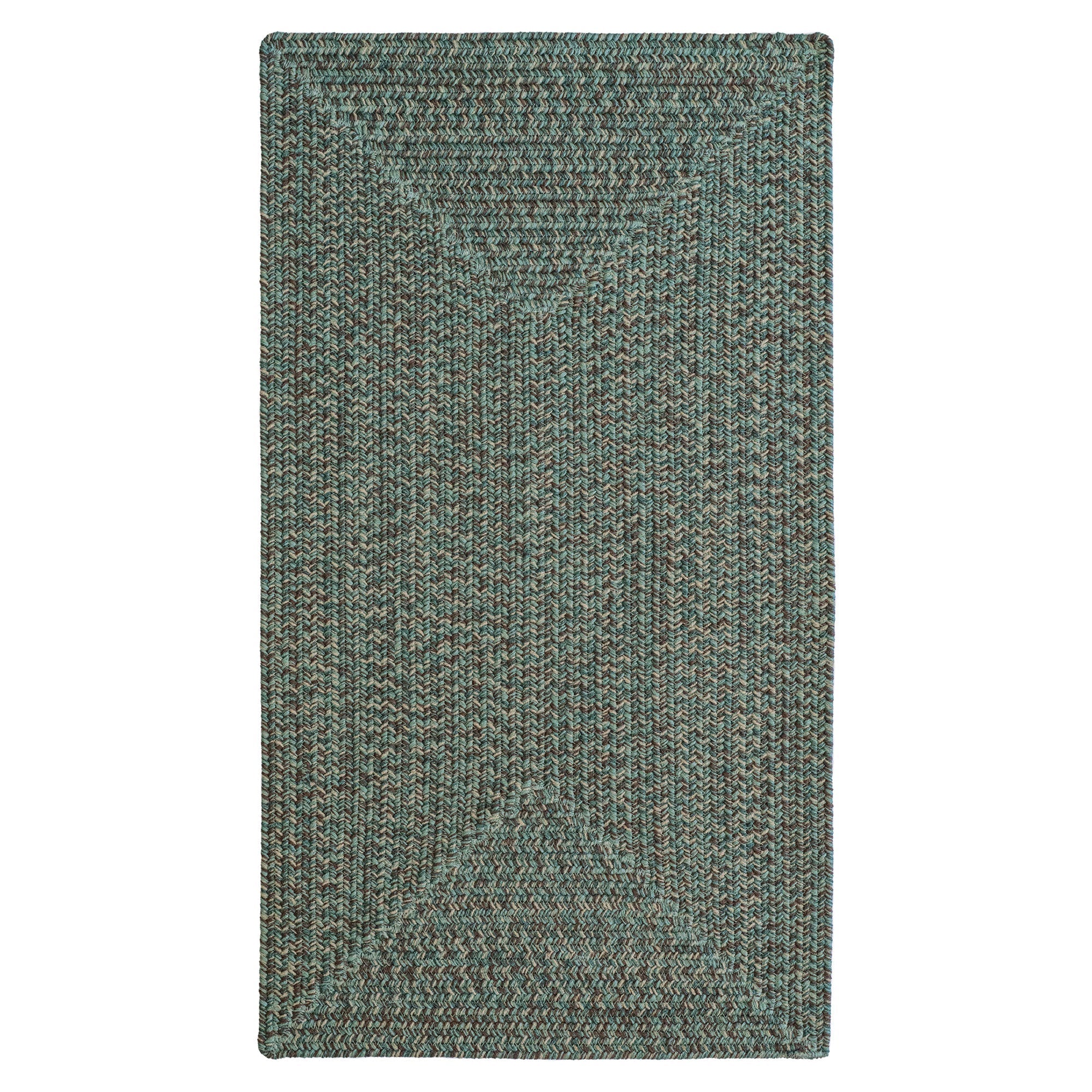 Stockton Dark Green Braided Rug Concentric Rectangle image