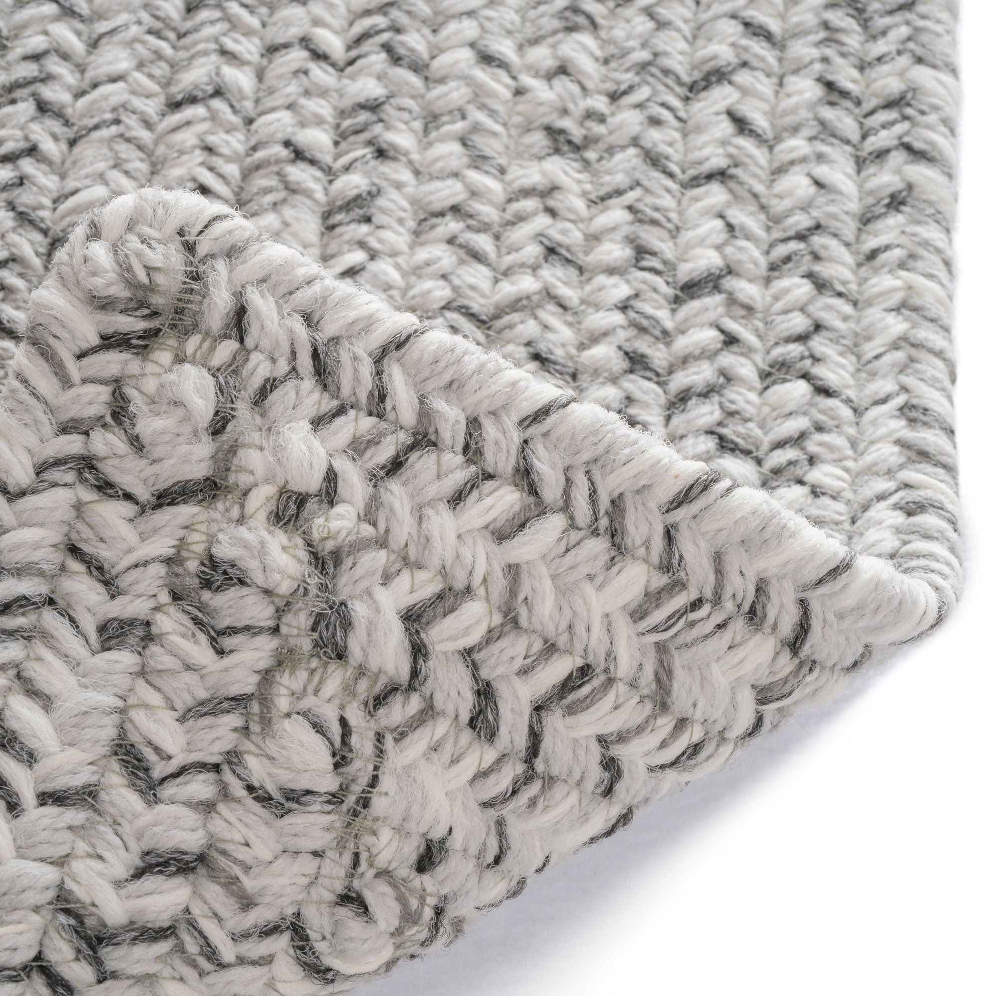 Stockton Light Gray Braided Rug Concentric Rectangle image