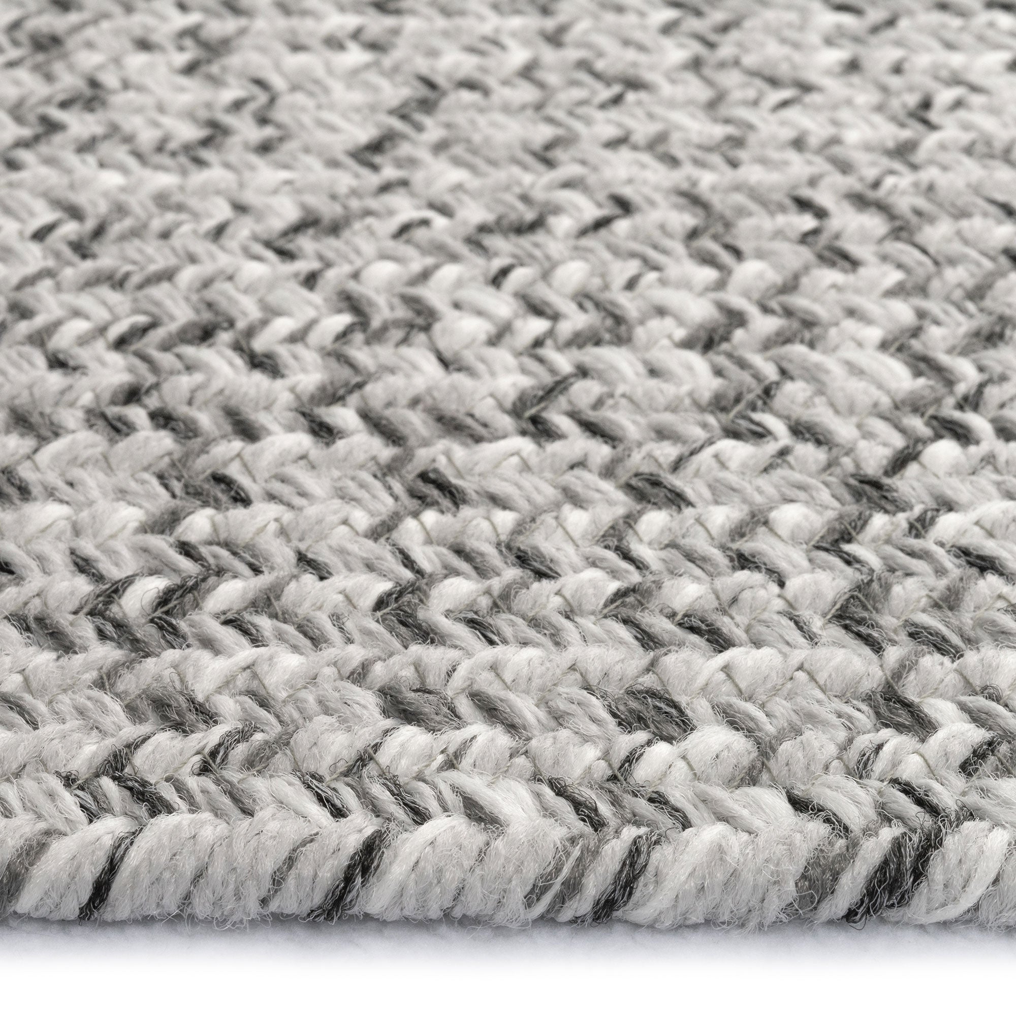 Stockton Light Gray Braided Rug Oval image