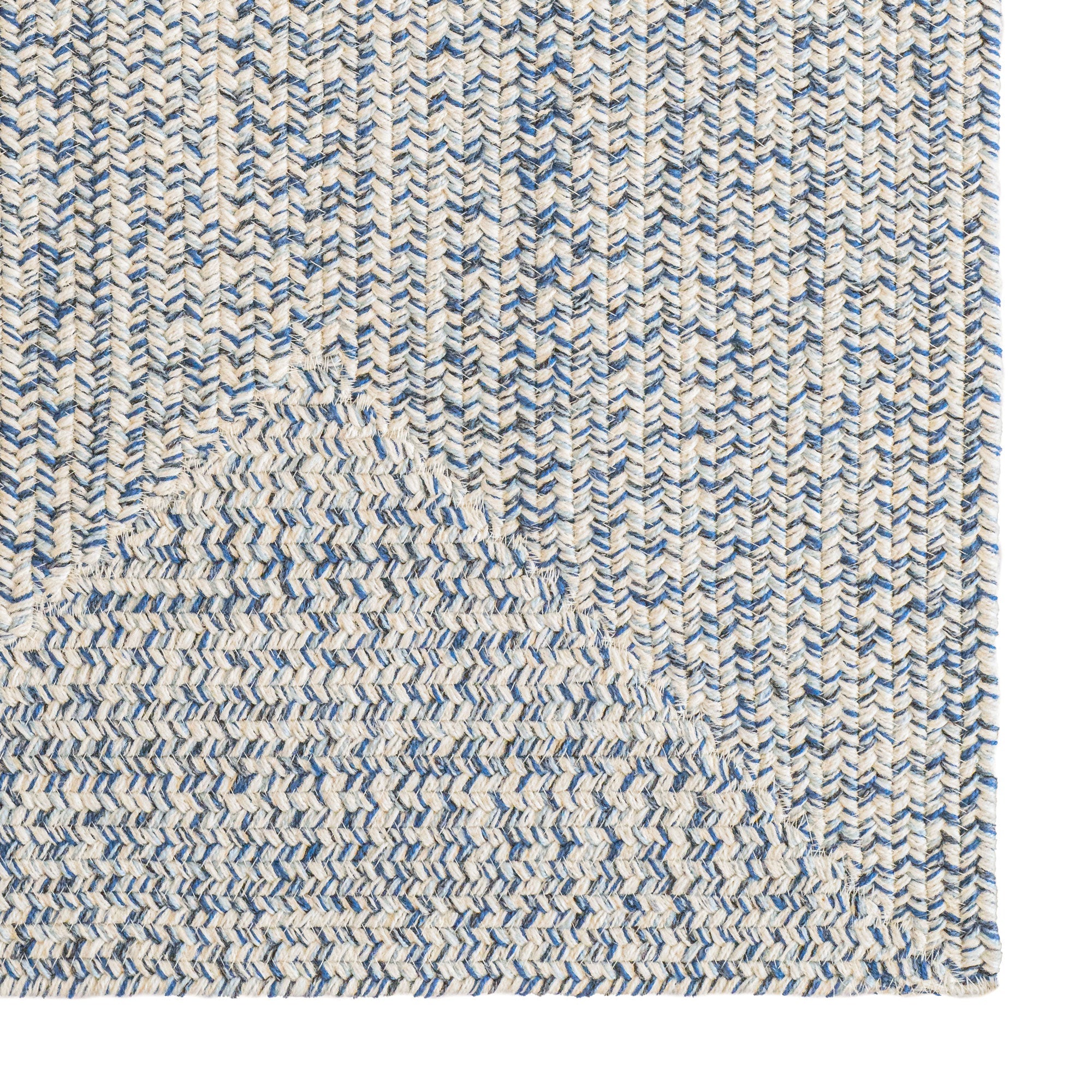 Stockton Light Blue Braided Rug Concentric Rectangle image