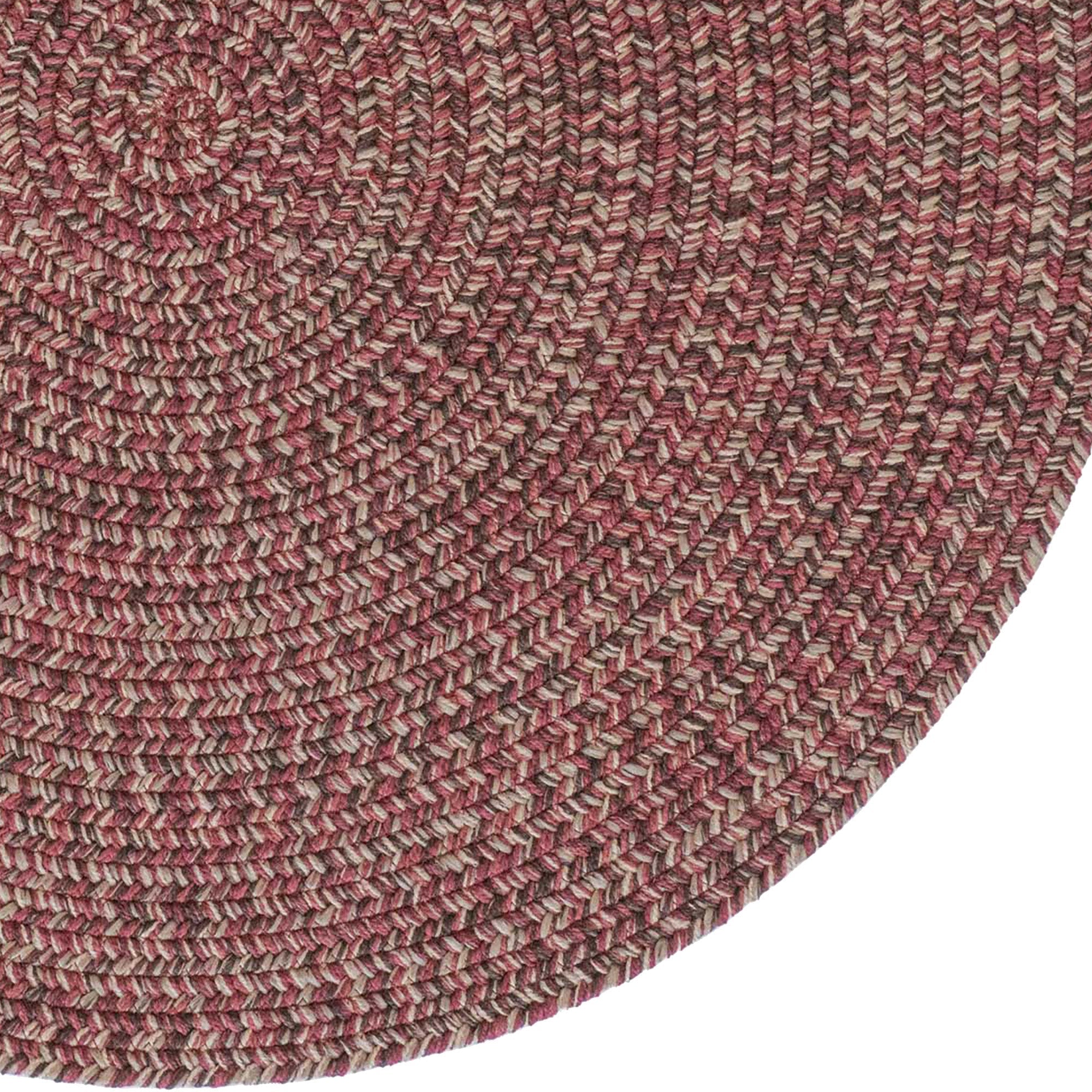 Stockton Dark Red Braided Rug Round image