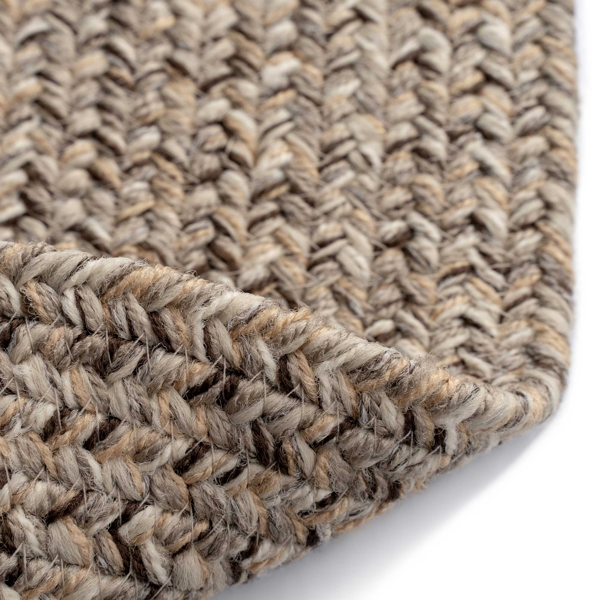 Stockton Medium Brown Braided Rug Round image