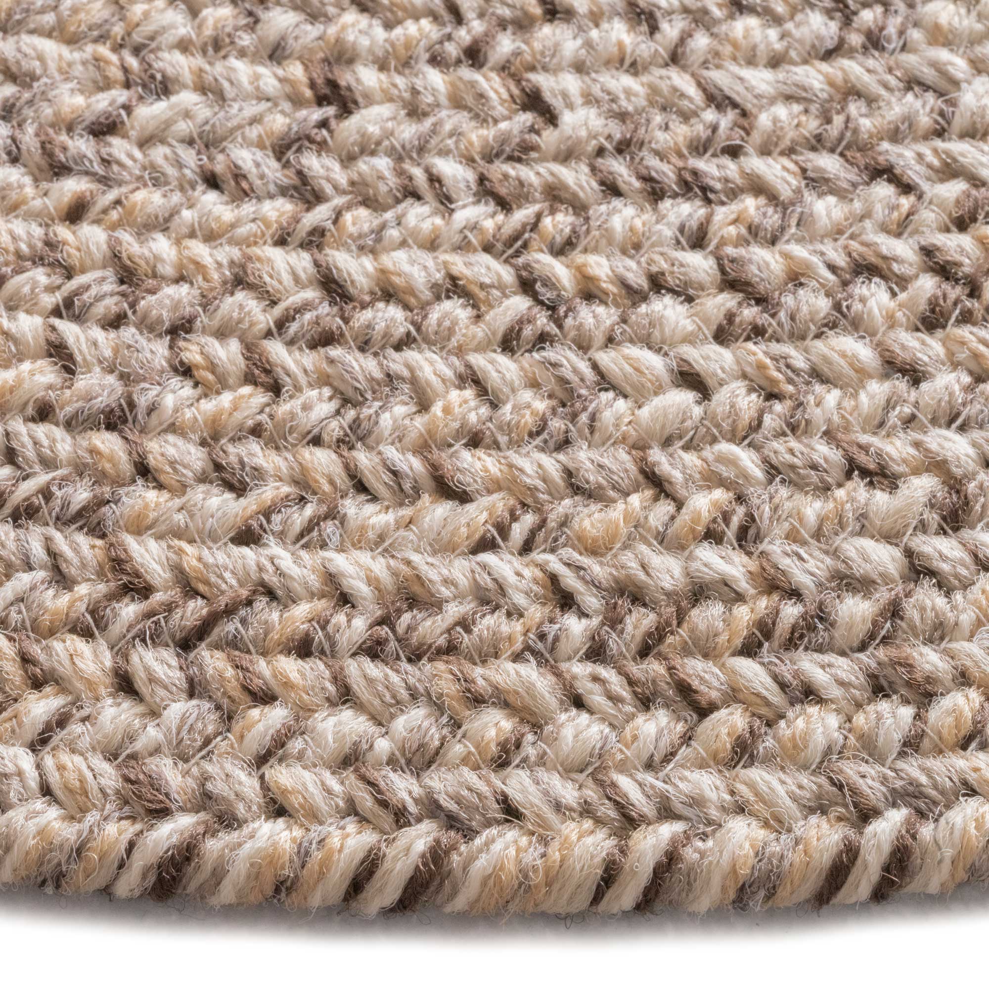 Stockton Medium Brown Braided Rug Round image