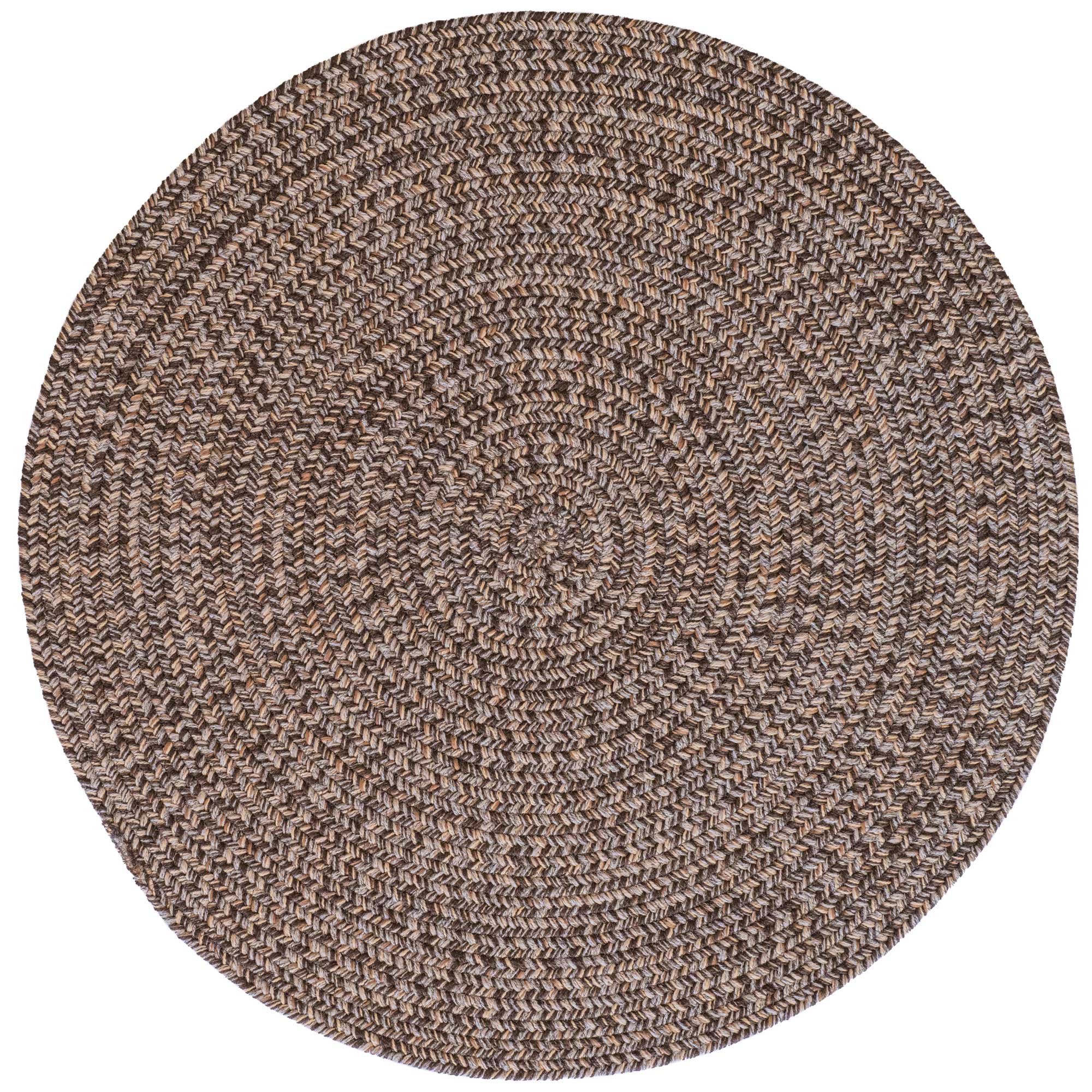 Stockton Dark Brown Braided Rug Round image