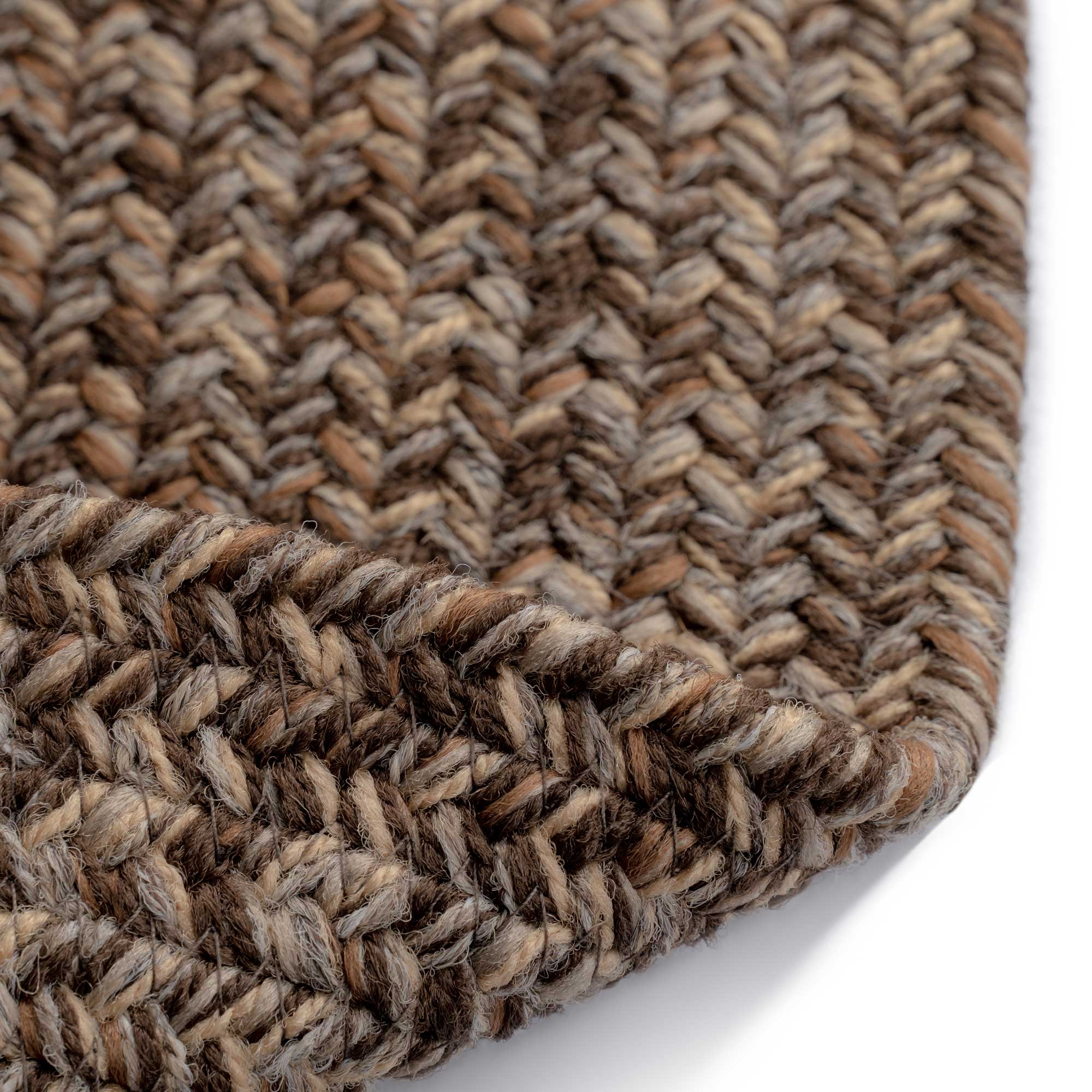 Stockton Dark Brown Braided Rug Round image