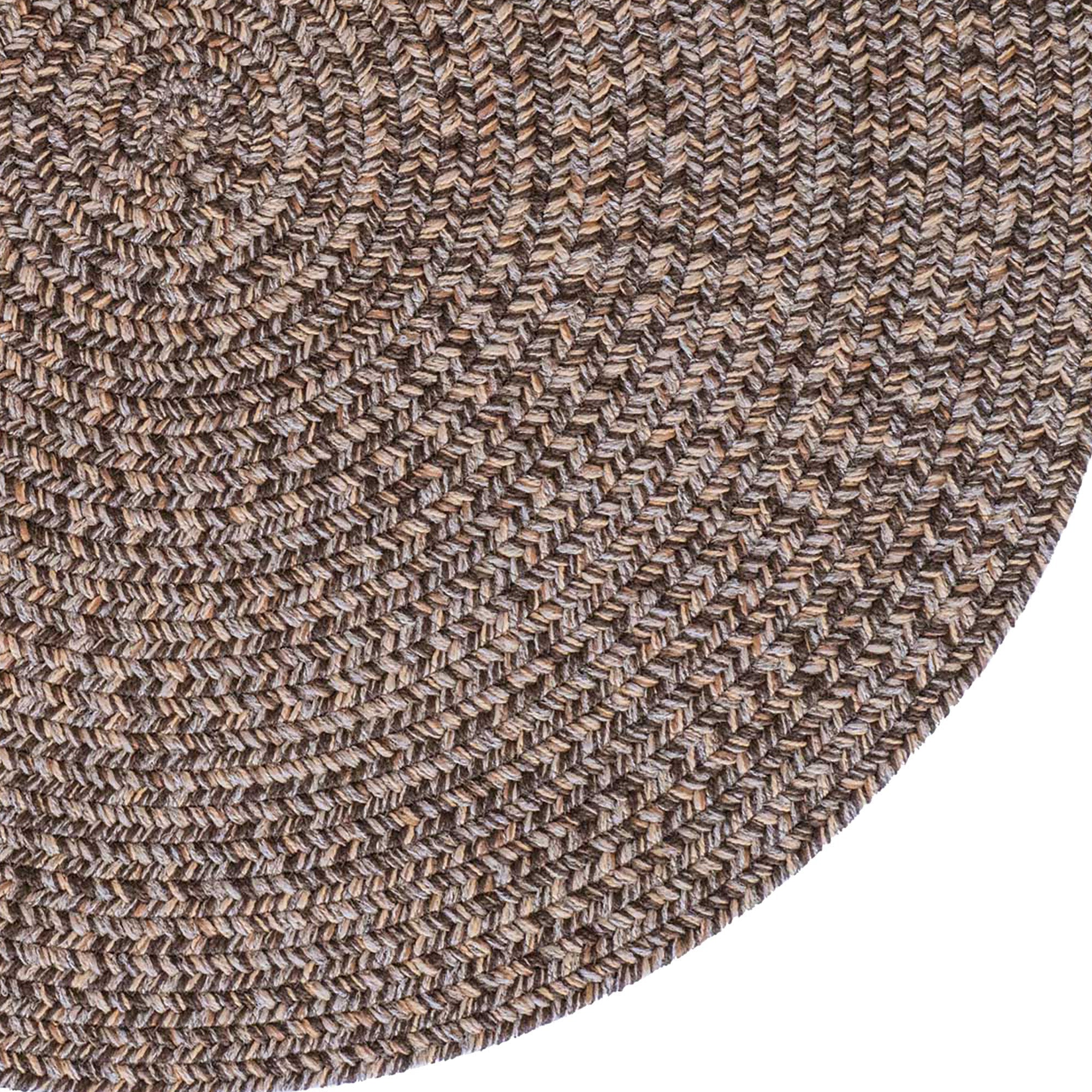 Stockton Dark Brown Braided Rug Round image