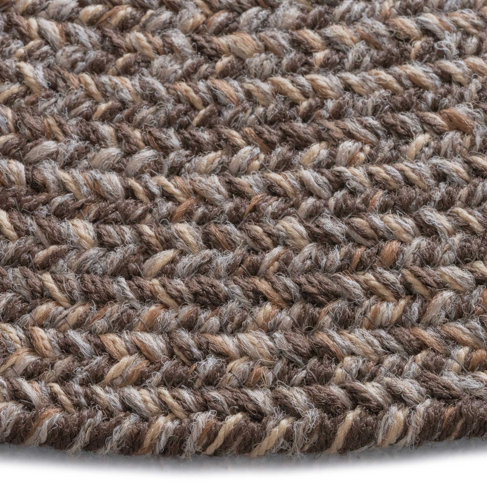 Stockton Dark Brown Braided Rug Round image