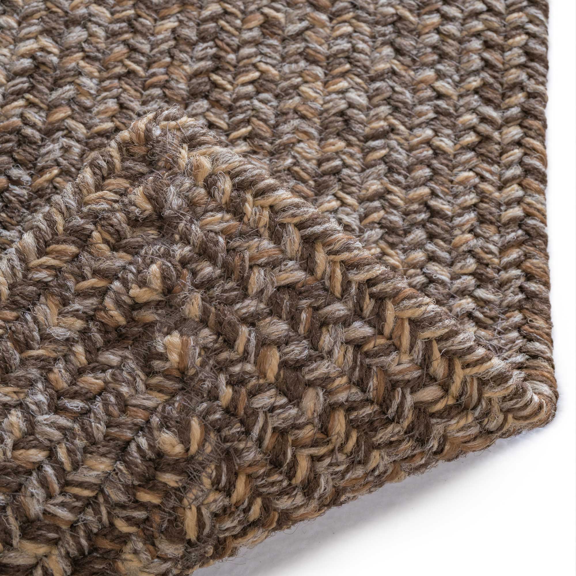 Stockton Dark Brown Braided Rug Concentric Rectangle image