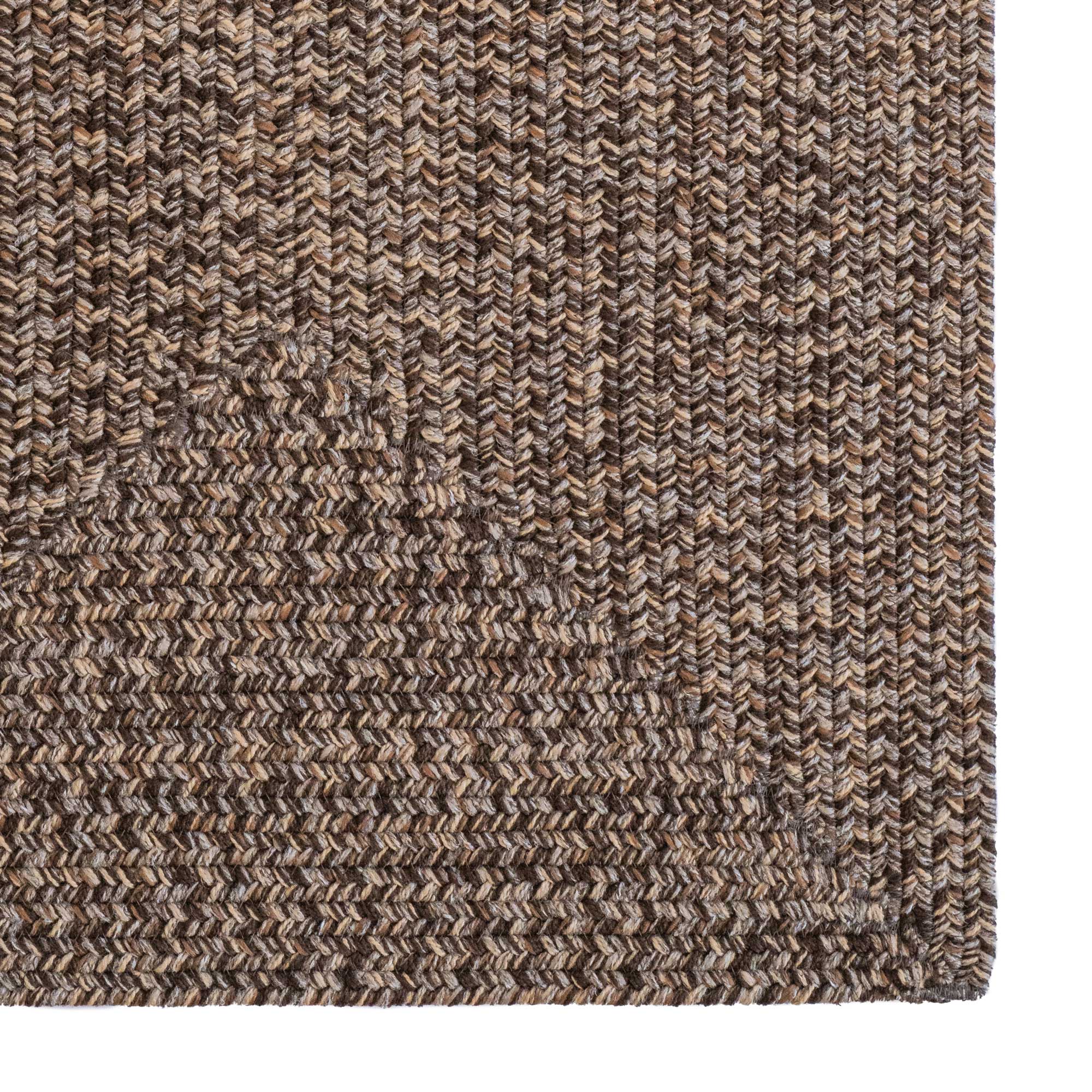 Stockton Dark Brown Braided Rug Concentric Rectangle image