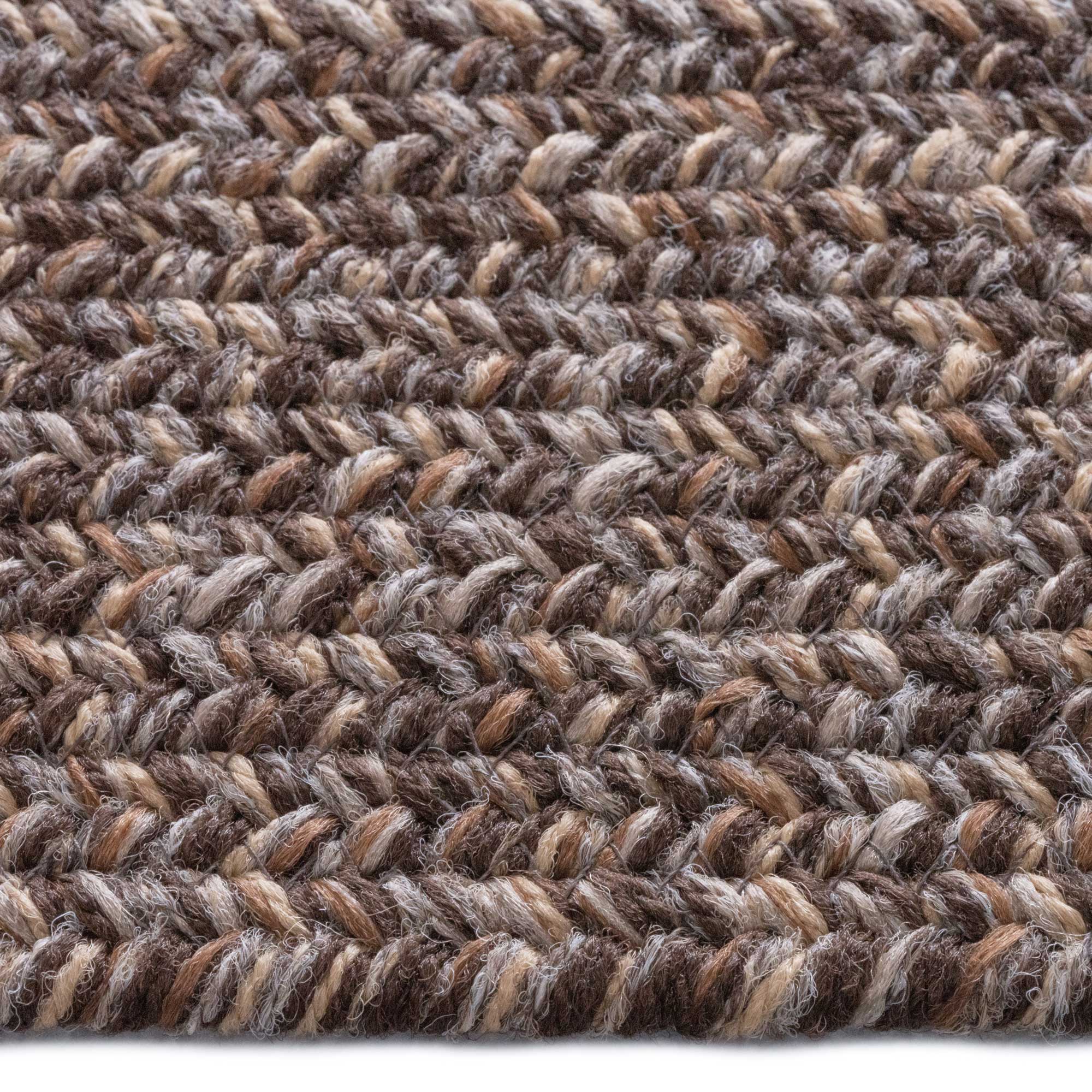 Stockton Dark Brown Braided Rug Concentric Rectangle image