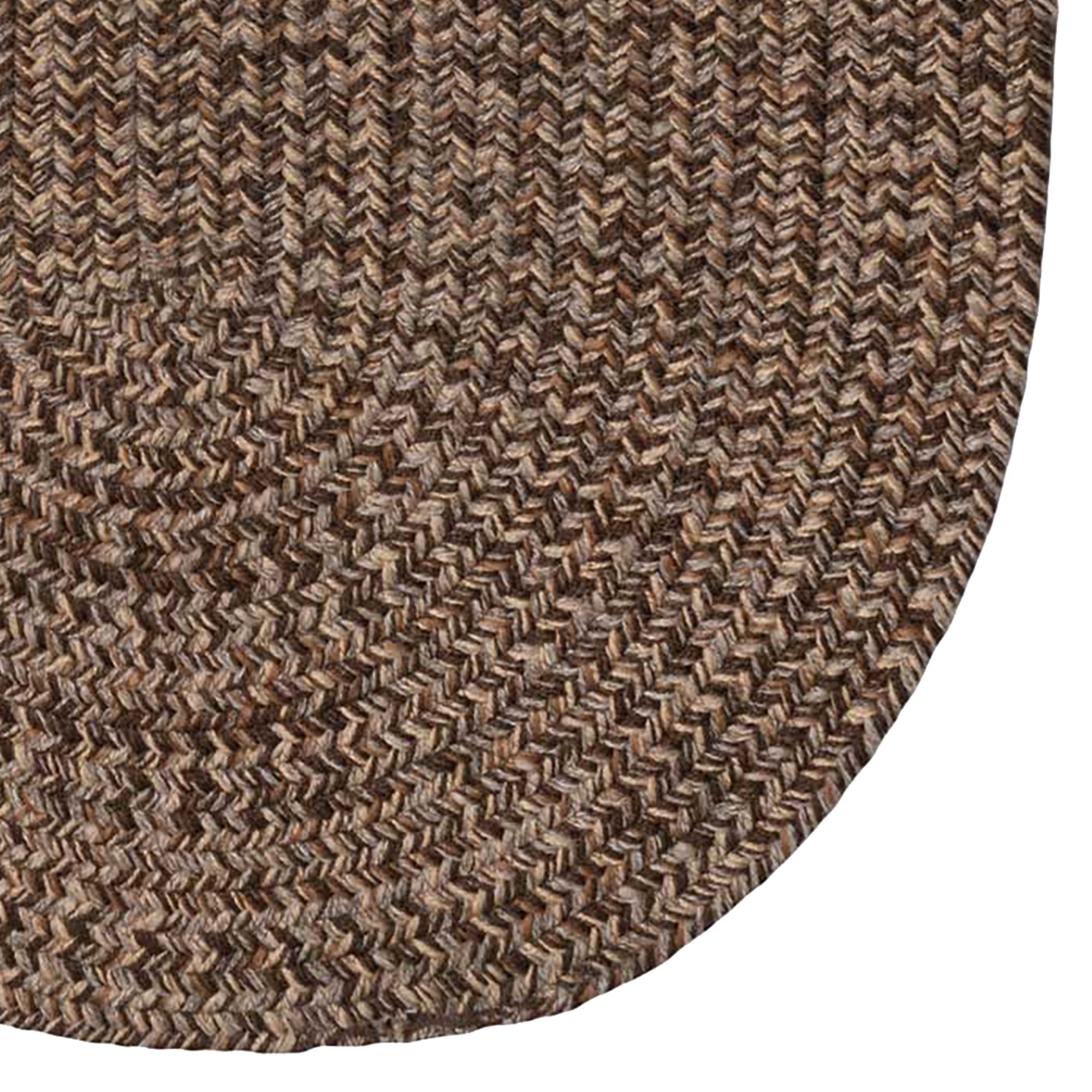 Stockton Dark Brown Braided Rug Oval image