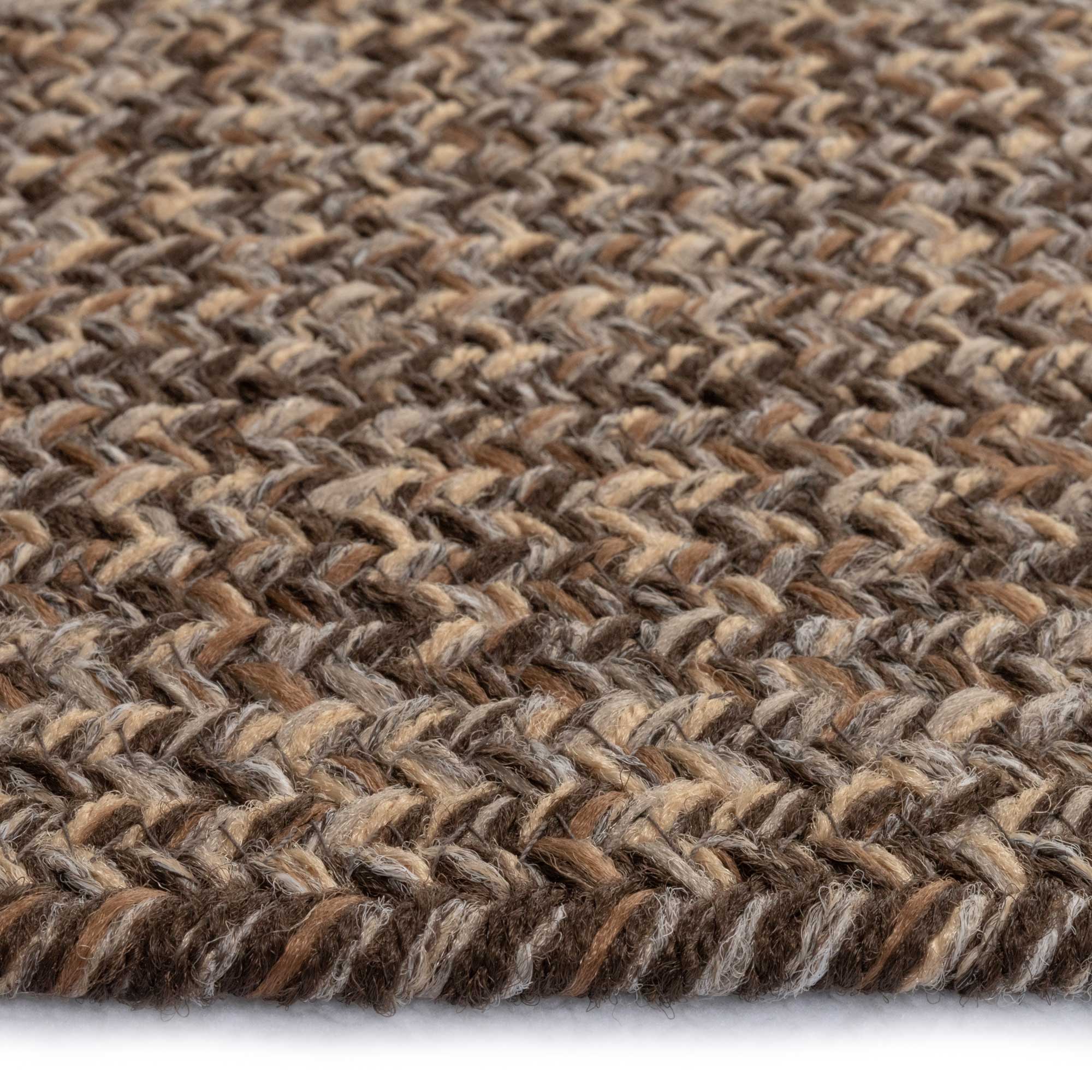 Stockton Dark Brown Braided Rug Oval image